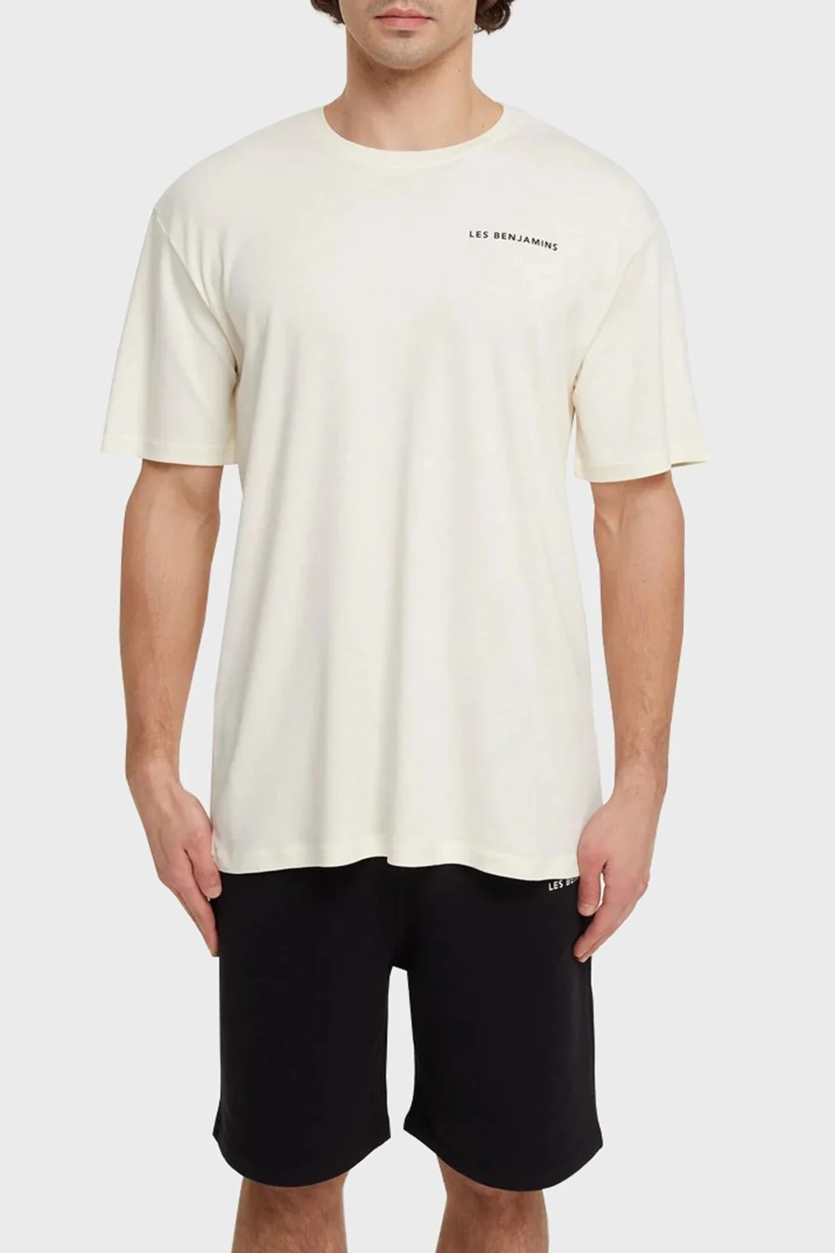 Les Benjamins Regular Fit Bisiklet Yaka % 100 Pamuk Erkek T Shirt LB21SSCORMUTS-009 EKRU - 1