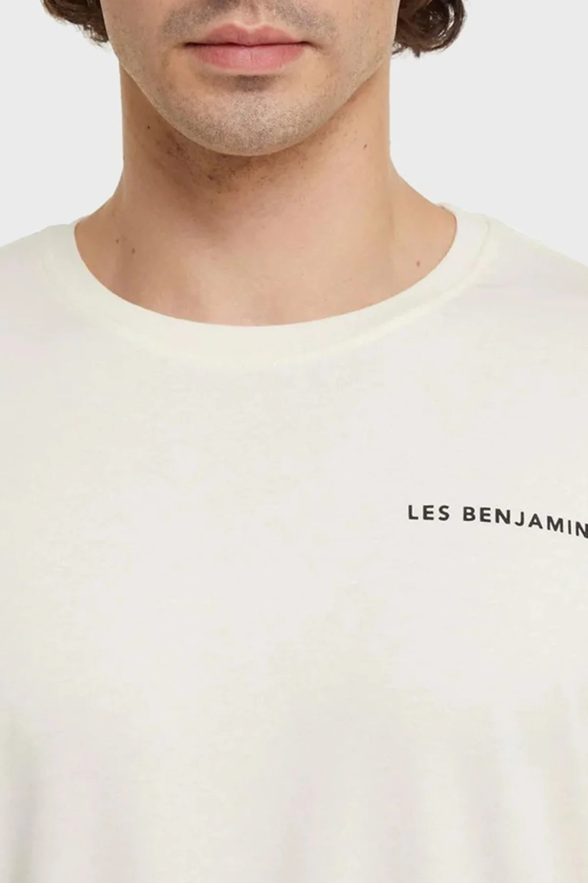 Les Benjamins Regular Fit Bisiklet Yaka % 100 Pamuk Erkek T Shirt LB21SSCORMUTS-009 EKRU - 5