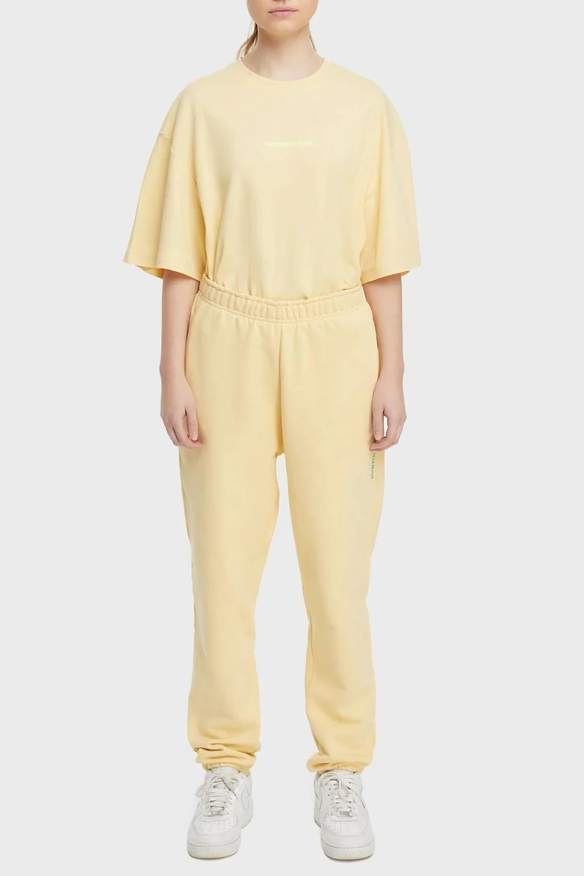 Les Benjamins Regular Fit Elastik Bel Bantlı Cepli % 100 Pamuk Bayan Pantolon LB22SSESSFUSP-303 BEJ - 1