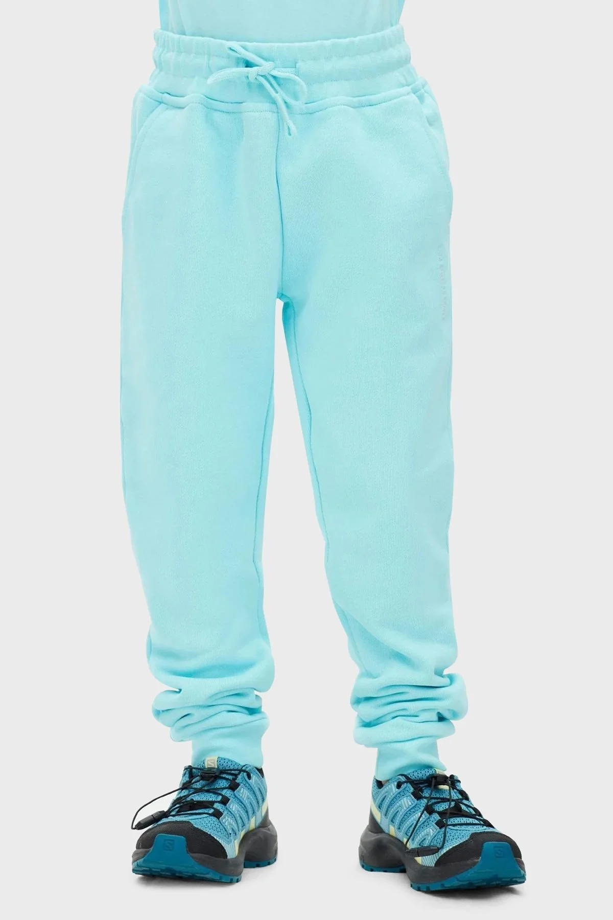 Les Benjamins Regular Fit Elastik Bel Bantlı Cepli % 100 Pamuk Unisex Pantolon LB22FWCHLCUSP-505 TURKUAZ - 3