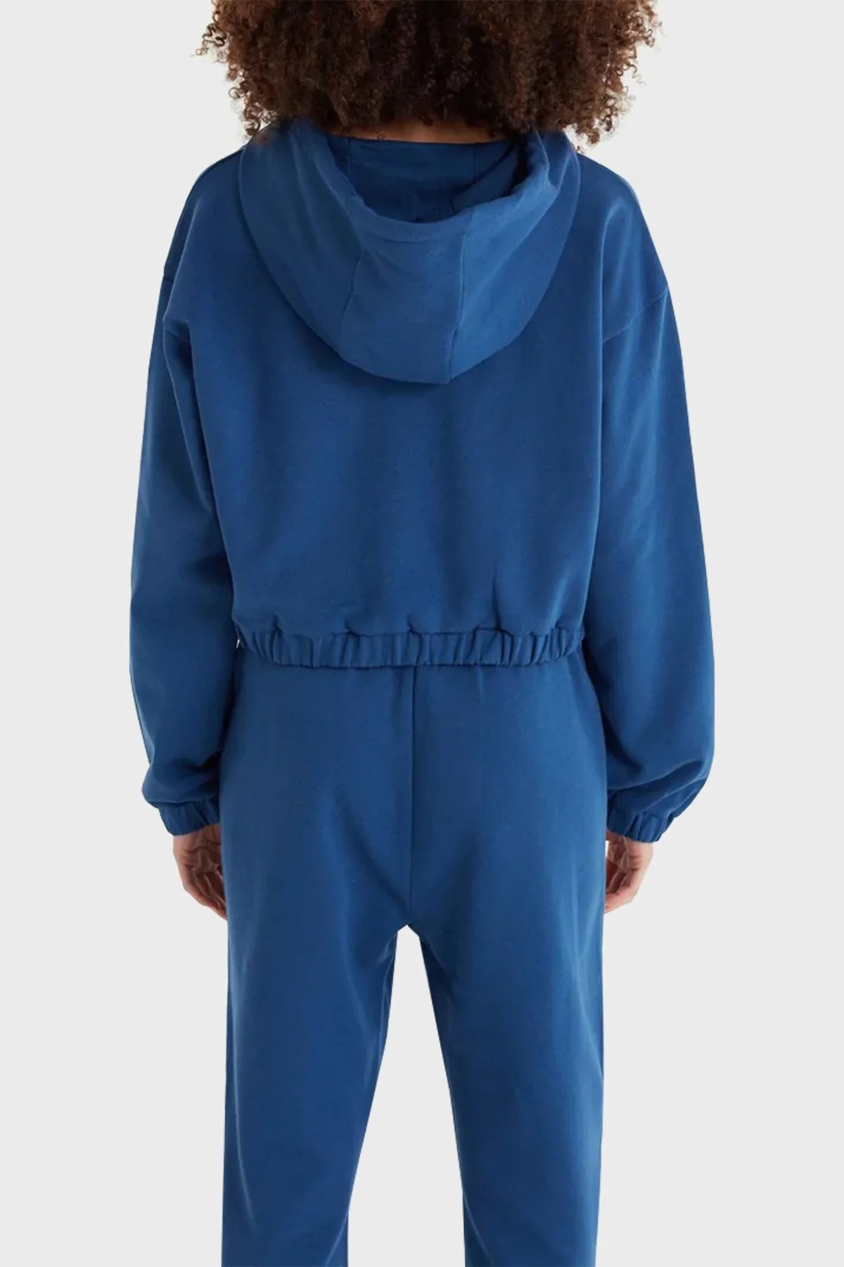 Les Benjamins Regular Fit Kapüşonlu % 100 Pamuk Crop Bayan Sweat LB21SSCORFUHD-002 LACİVERT - 3