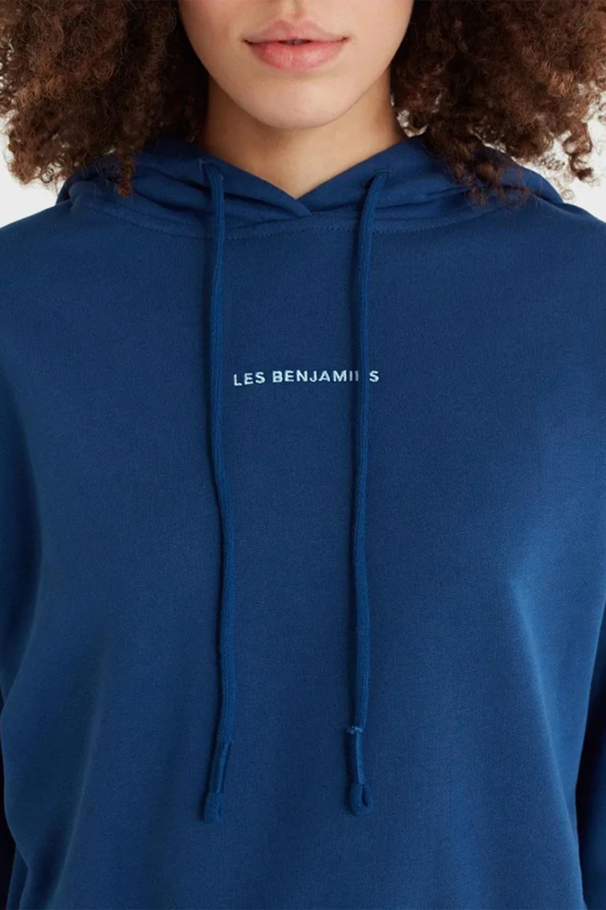 Les Benjamins Regular Fit Kapüşonlu % 100 Pamuk Crop Bayan Sweat LB21SSCORFUHD-002 LACİVERT - 5