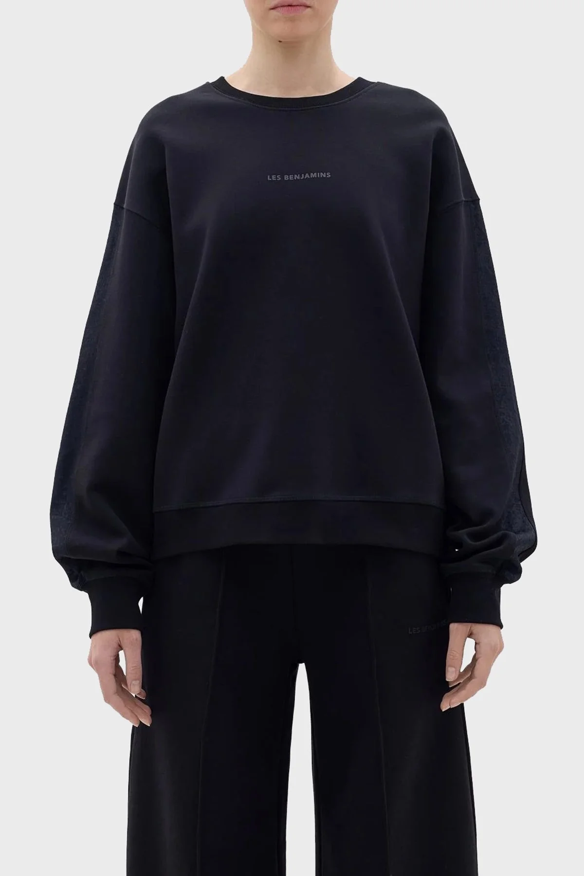 Les Benjamins Regular Fit Kapüşonlu Bayan Sweat LB23FWCLAFUSW-401 SİYAH - 1