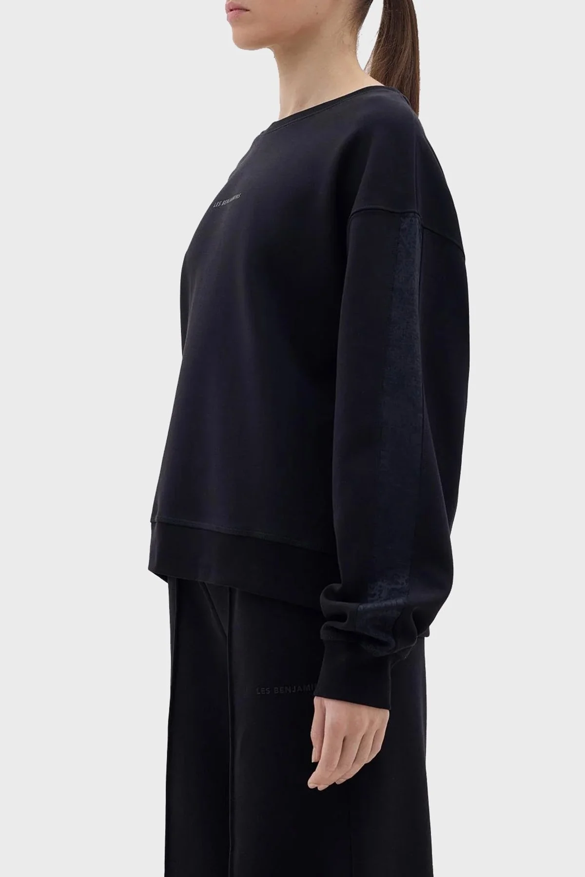 Les Benjamins Regular Fit Kapüşonlu Bayan Sweat LB23FWCLAFUSW-401 SİYAH - 4