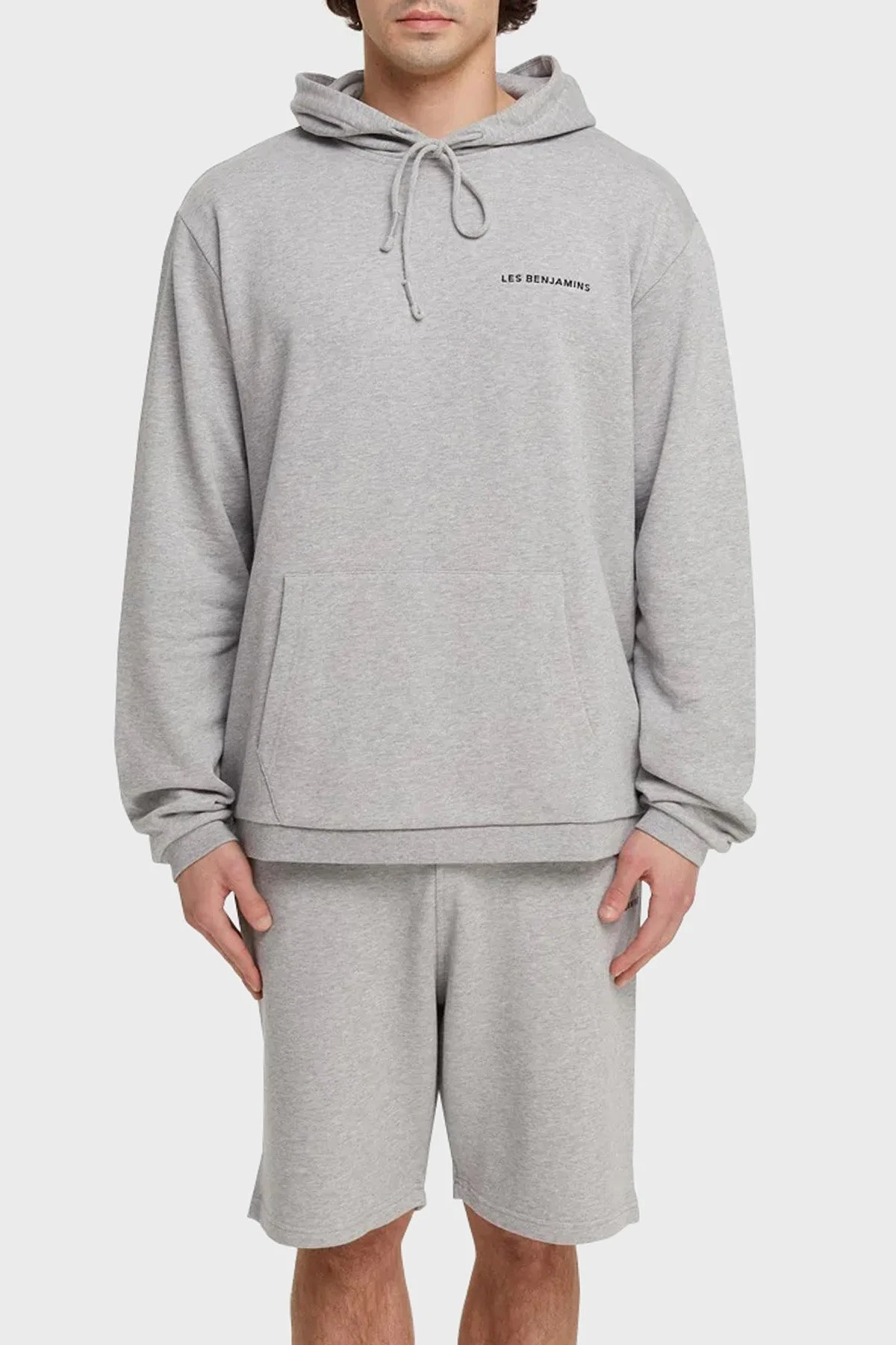 Les Benjamins Regular Fit Kapüşonlu Cepli % 100 Pamuk Erkek Sweat LB21SSCORMUHD-003 GRİ - 7