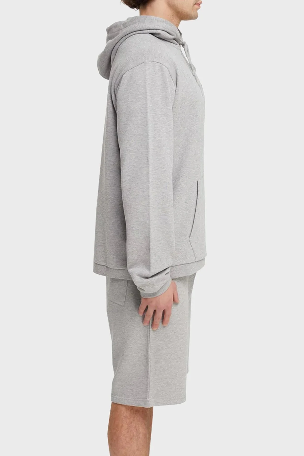 Les Benjamins Regular Fit Kapüşonlu Cepli % 100 Pamuk Erkek Sweat LB21SSCORMUHD-003 GRİ - 9