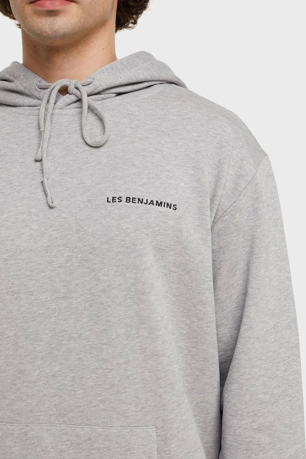 Les Benjamins Regular Fit Kapüşonlu Cepli % 100 Pamuk Erkek Sweat LB21SSCORMUHD-003 GRİ - 12