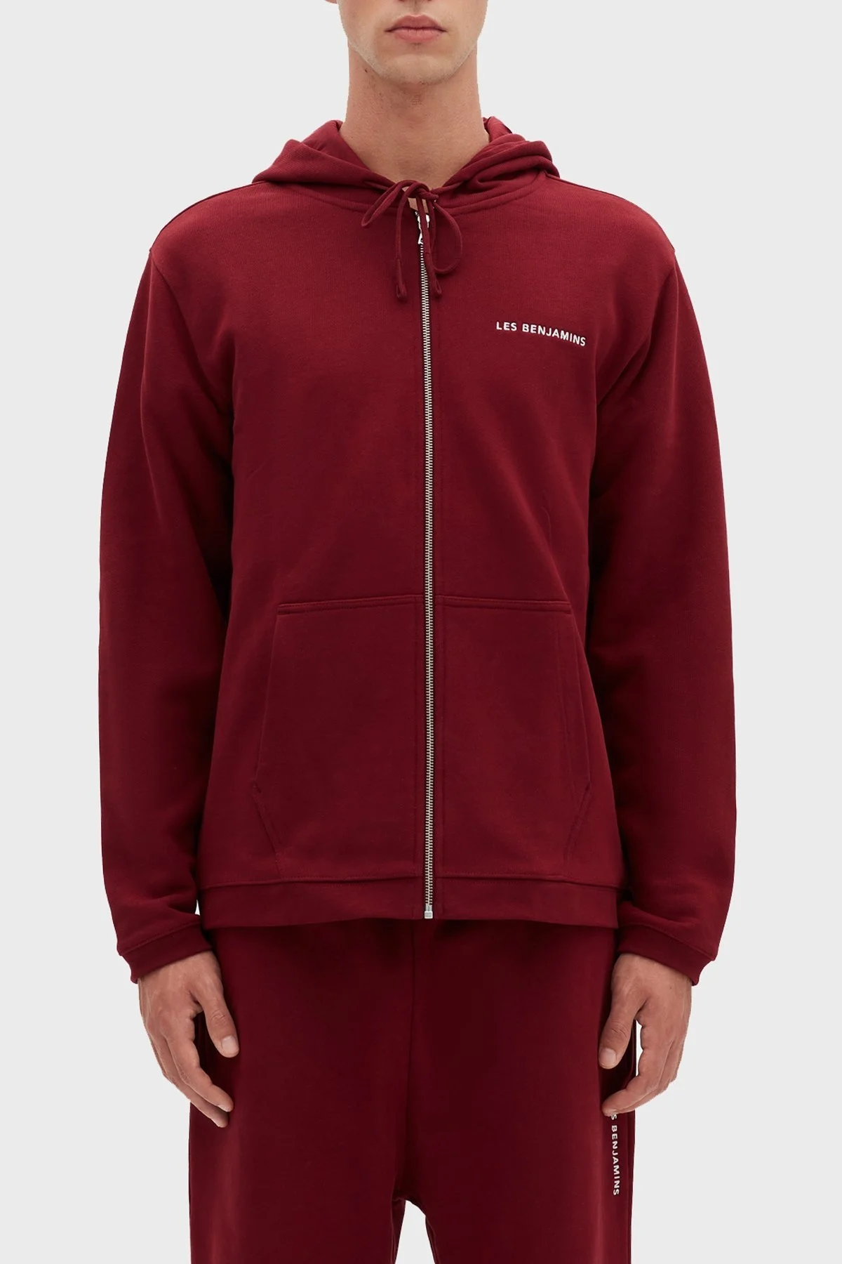 Les Benjamins Regular Fit Kapüşonlu Fermuarlı Pamuklu Erkek Sweat LB22FWESSMUZH-301 BORDO - 2