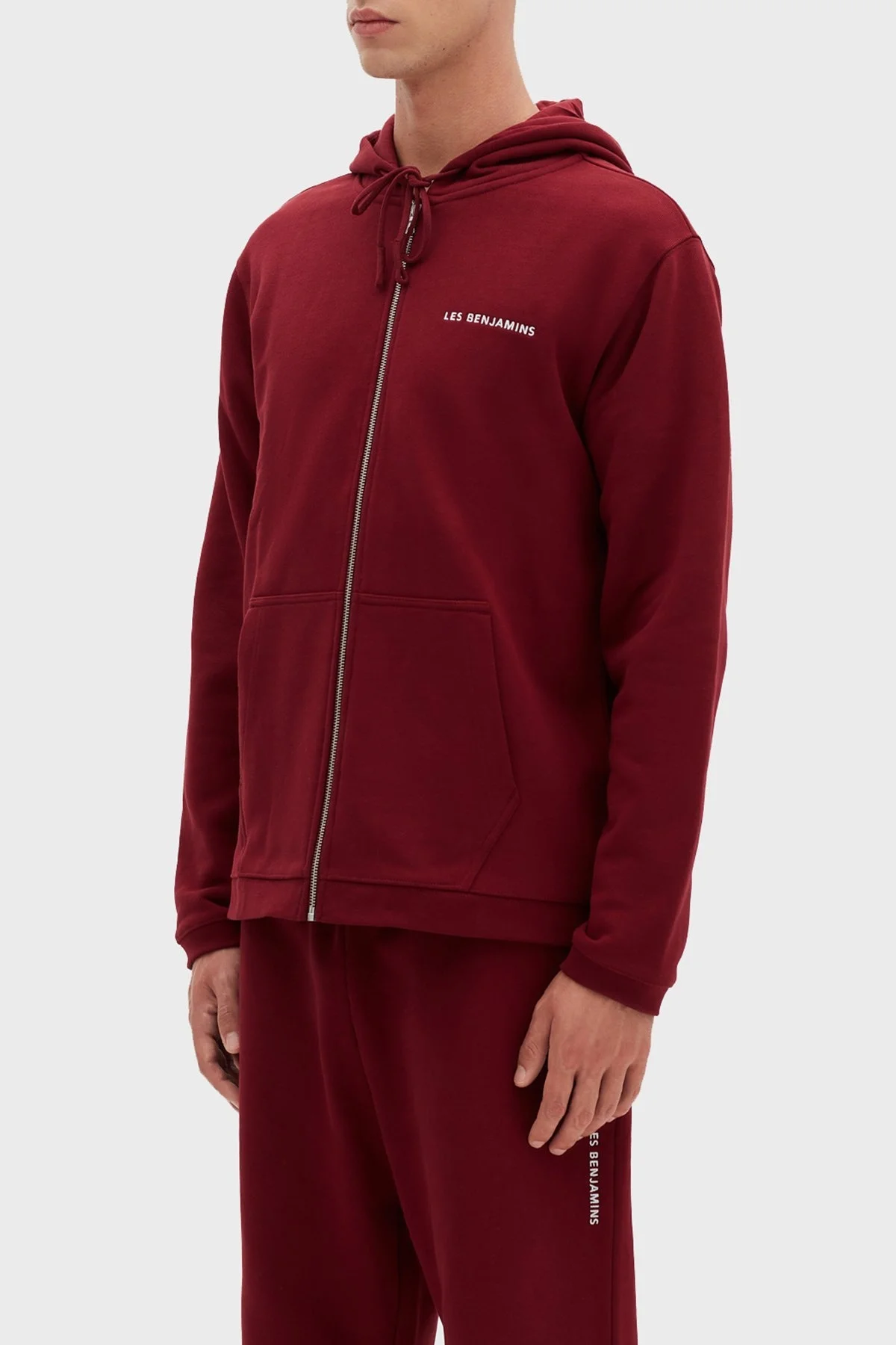 Les Benjamins Regular Fit Kapüşonlu Fermuarlı Pamuklu Erkek Sweat LB22FWESSMUZH-301 BORDO - 3
