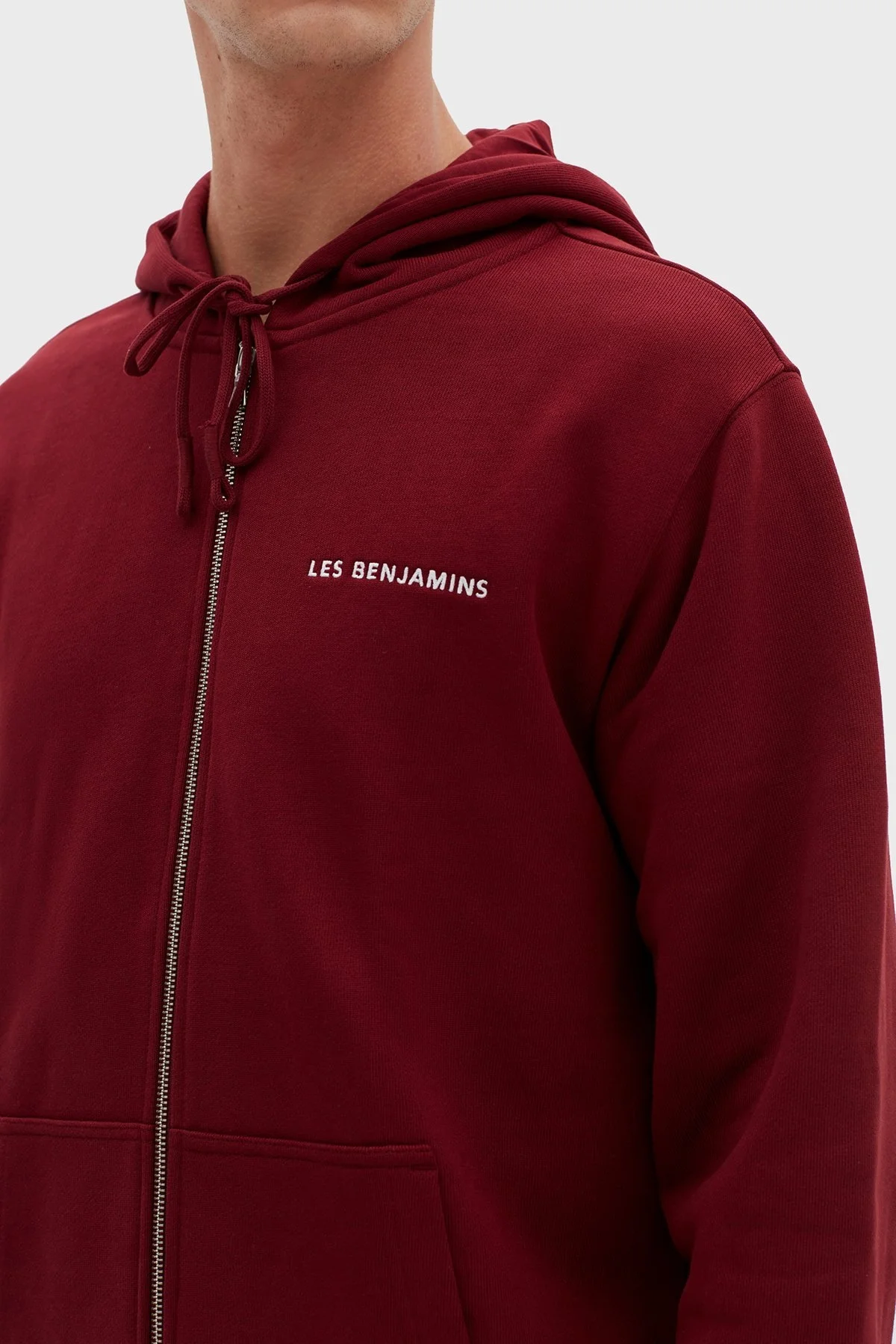 Les Benjamins Regular Fit Kapüşonlu Fermuarlı Pamuklu Erkek Sweat LB22FWESSMUZH-301 BORDO - 5