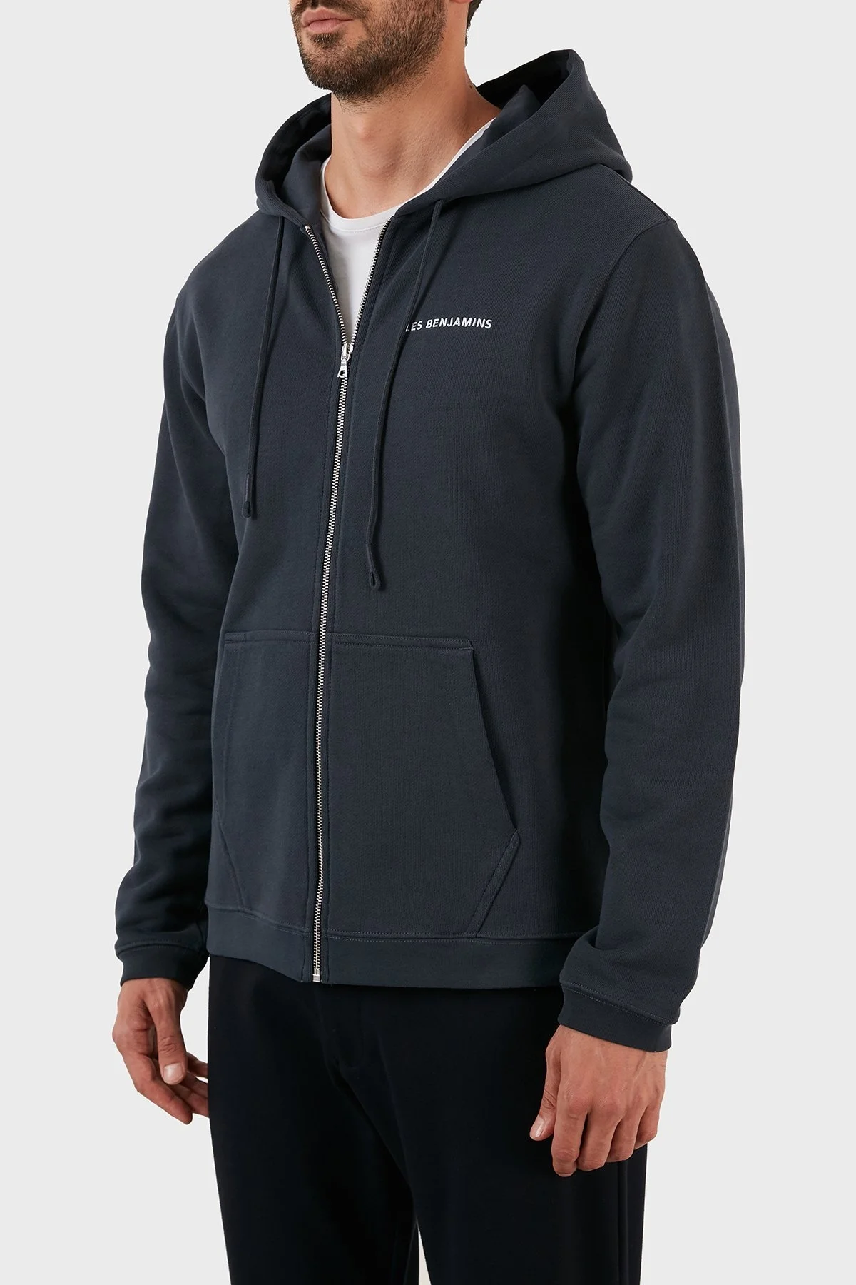 Les Benjamins Regular Fit Kapüşonlu Fermuarlı Pamuklu Erkek Sweat LB22FWESSMUZH-303 LACİVERT - 3