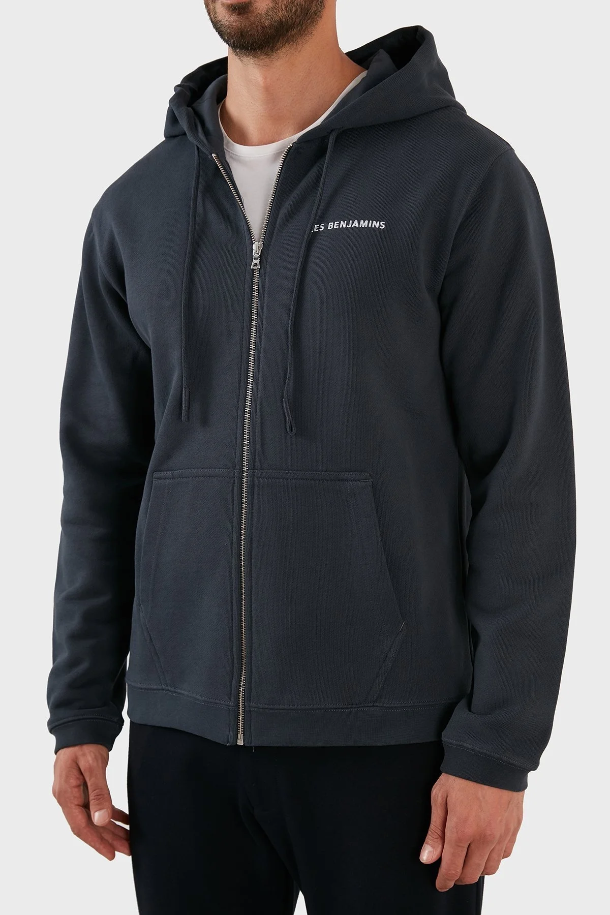 Les Benjamins Regular Fit Kapüşonlu Fermuarlı Pamuklu Erkek Sweat LB22FWESSMUZH-303 LACİVERT - 6