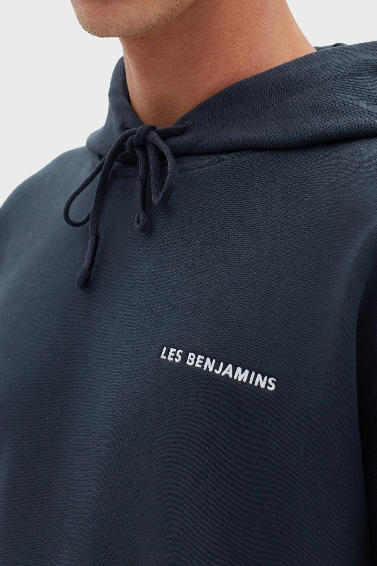 Les Benjamins Regular Fit Kapüşonlu Kanguru Cepli % 100 Pamuk Erkek Sweat LB22FWESSMUHD-303 LACİVERT - 4