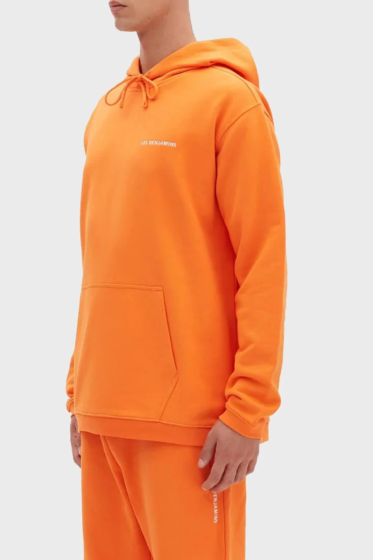 Les Benjamins Regular Fit Kapüşonlu Kanguru Cepli % 100 Pamuk Erkek Sweat LB22FWESSMUHD-304 ORANGE - 4