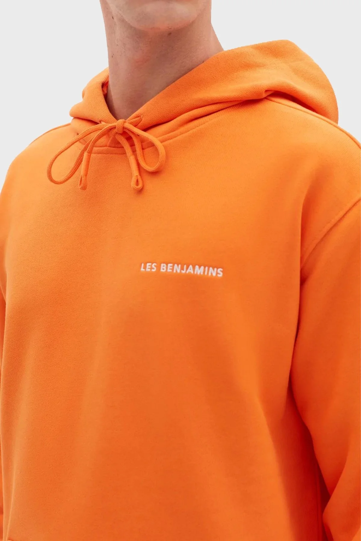 Les Benjamins Regular Fit Kapüşonlu Kanguru Cepli % 100 Pamuk Erkek Sweat LB22FWESSMUHD-304 ORANGE - 6