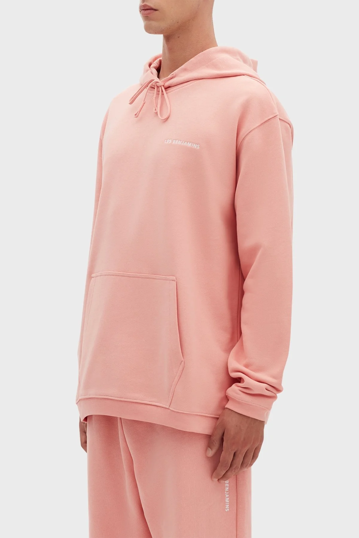 Les Benjamins Regular Fit Kapüşonlu Kanguru Cepli % 100 Pamuk Erkek Sweat LB22FWESSMUHD-306 MERCAN - 2