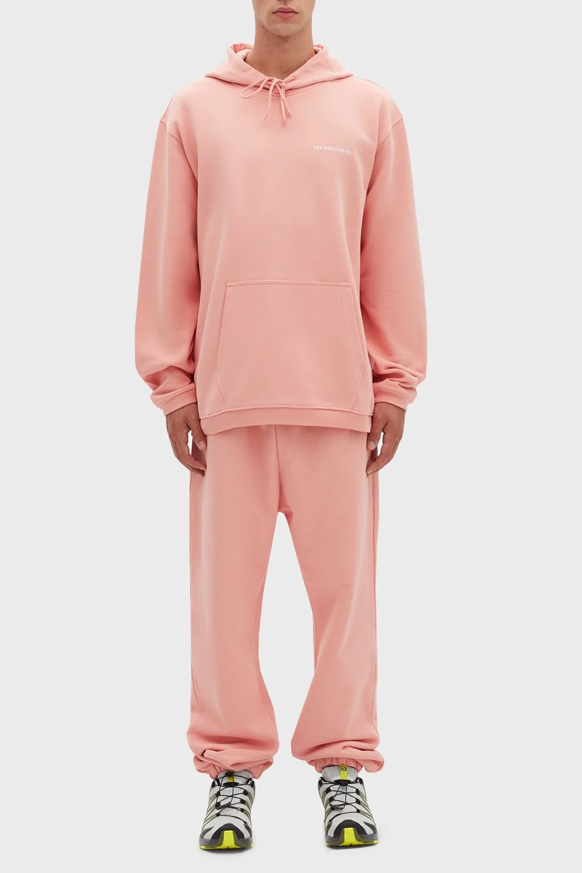 Les Benjamins Regular Fit Kapüşonlu Kanguru Cepli % 100 Pamuk Erkek Sweat LB22FWESSMUHD-306 MERCAN - 3