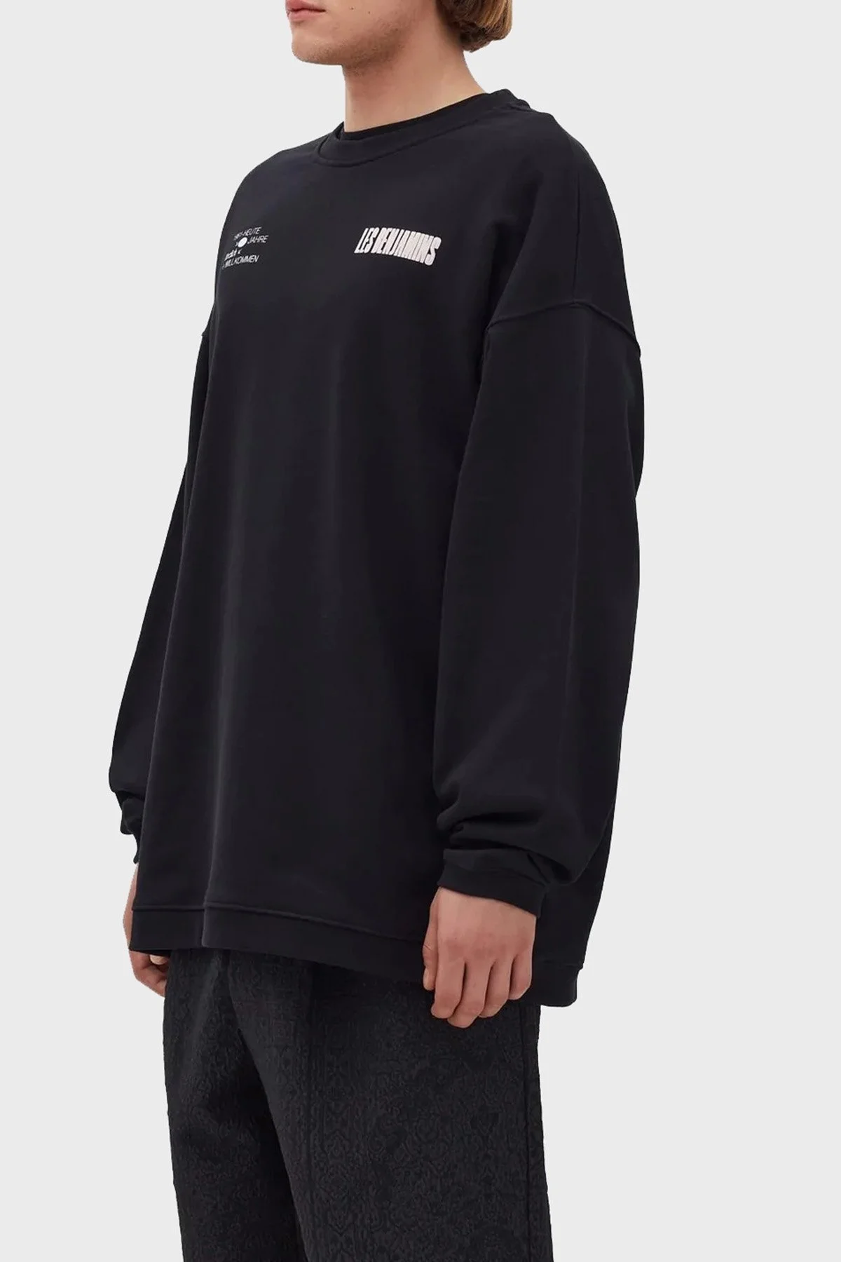 Les Benjamins Regular Fit Sırt Baskılı Bisiklet Yaka % 100 Pamuk Erkek Sweat LB22FWGASMUSW-006 SİYAH - 3