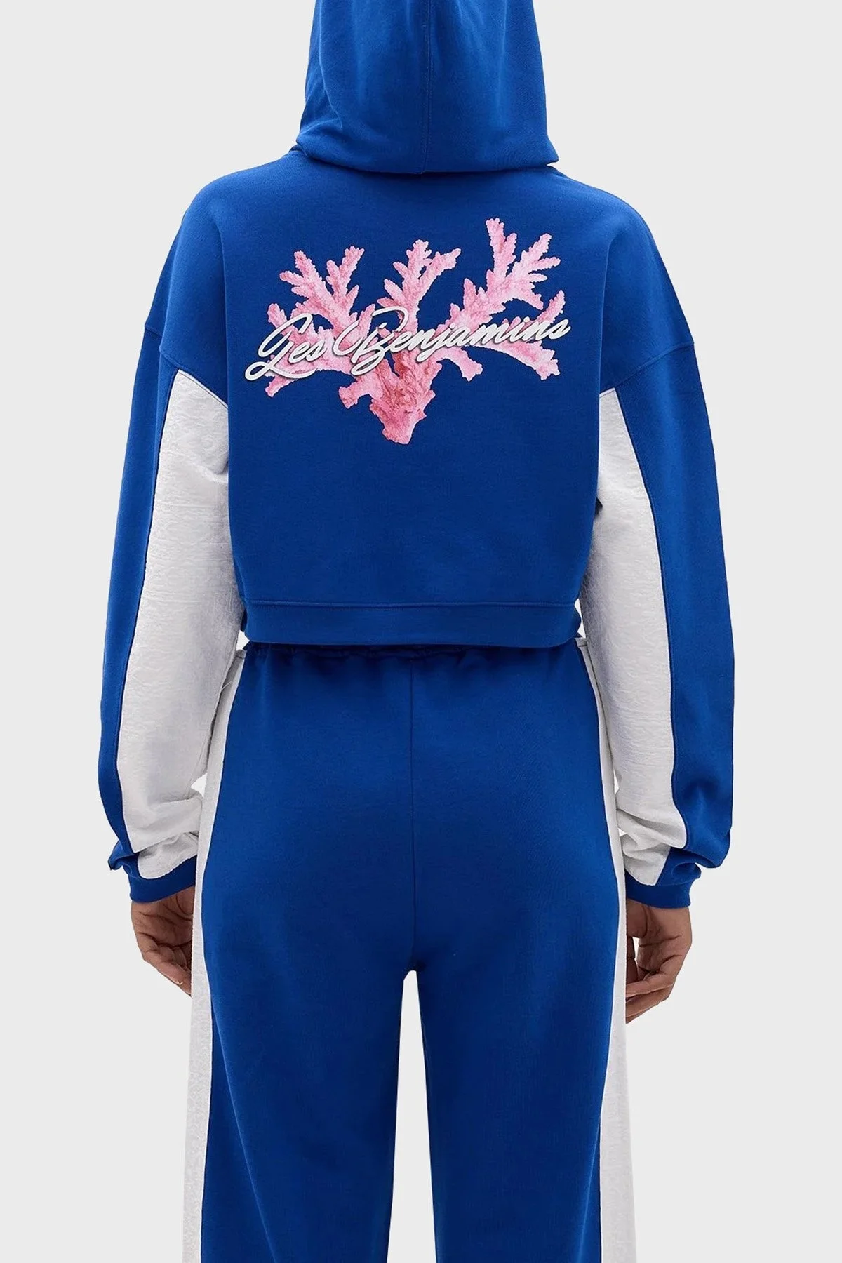 Les Benjamins Relaxed Fit Kapüşonlu Crop Bayan Sweat LB24SSKISFUHD-004 MAVİ - 10