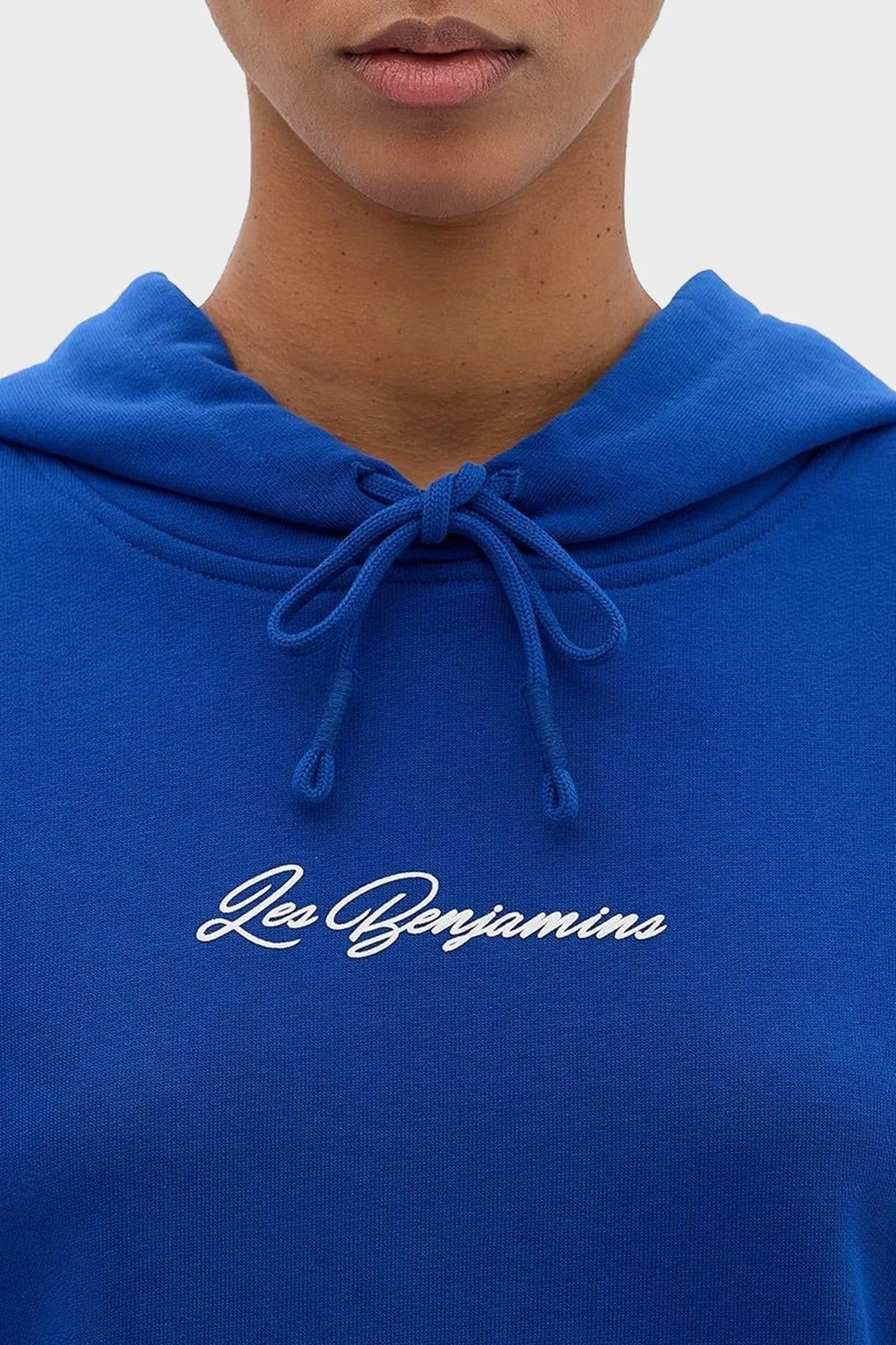 Les Benjamins Relaxed Fit Kapüşonlu Crop Bayan Sweat LB24SSKISFUHD-004 MAVİ - 12