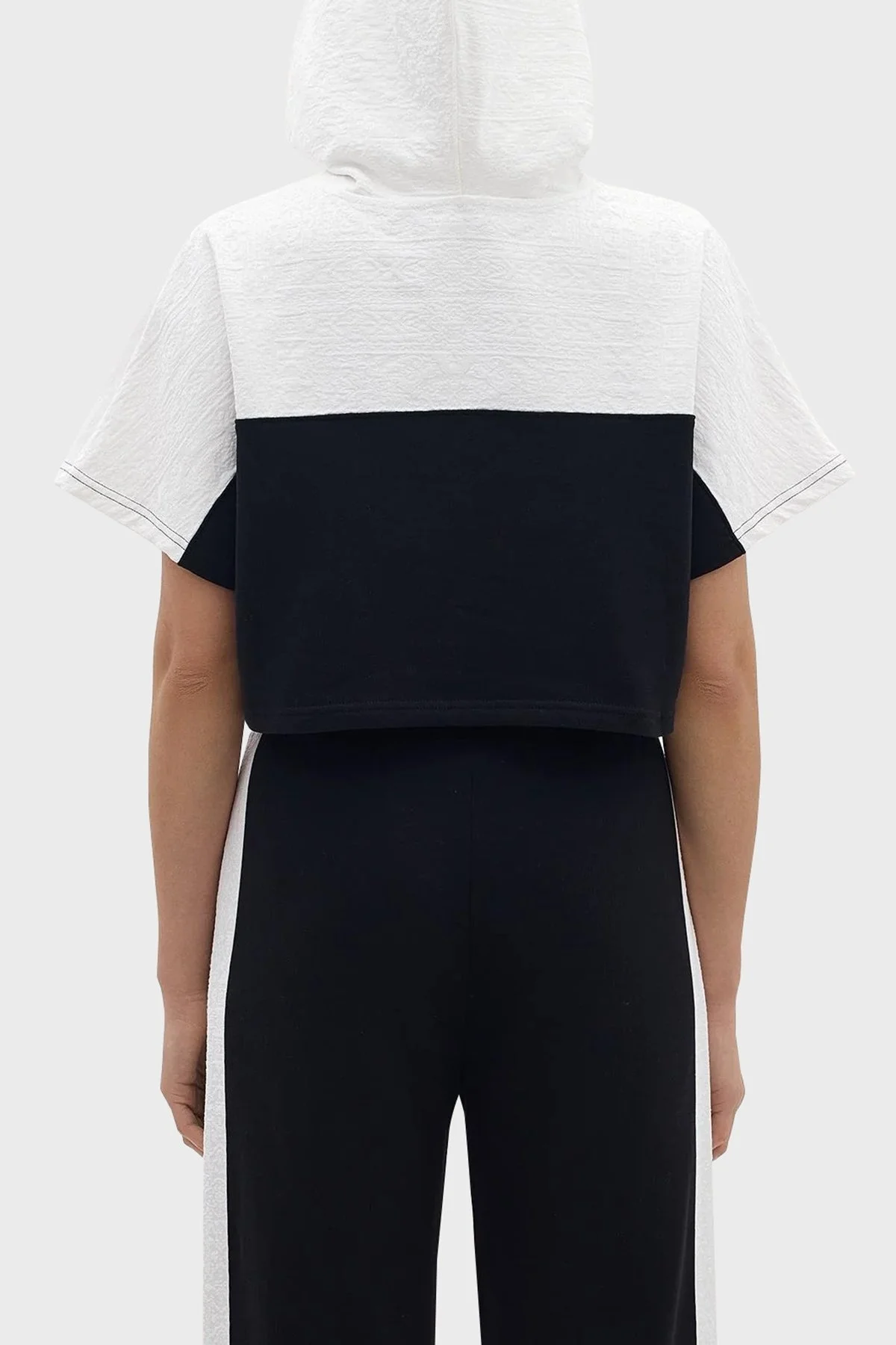 Les Benjamins Relaxed Fit Kapüşonlu Crop Bayan Sweat LB24SSKISFUHD-006 SİYAH - 6