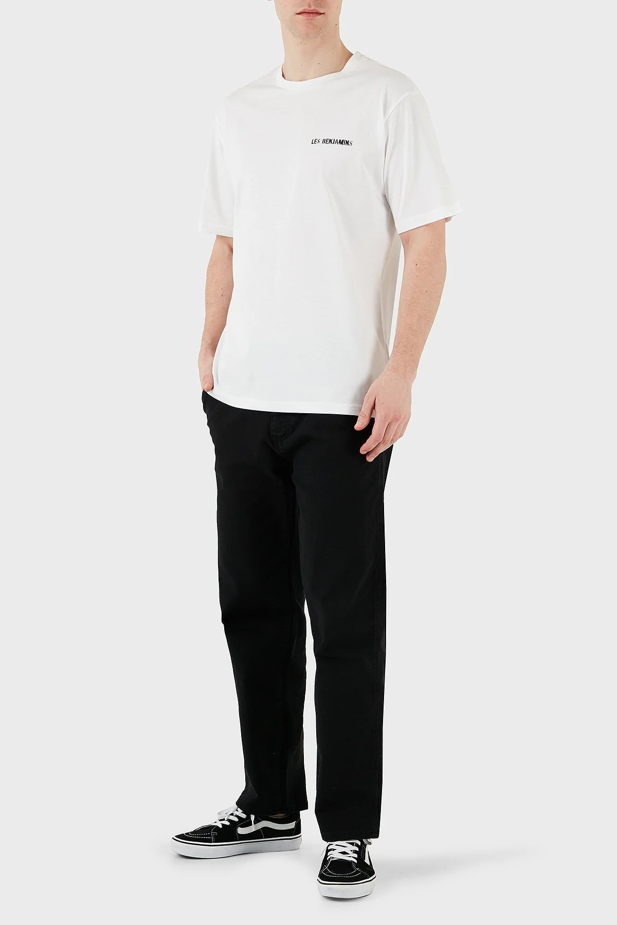 Les Benjamins Sırt Baskılı % 100 Pamuk Relaxed Fit Bisiklet Yaka Erkek T Shirt LB25SSUNLMUTS-037 BEYAZ - 8