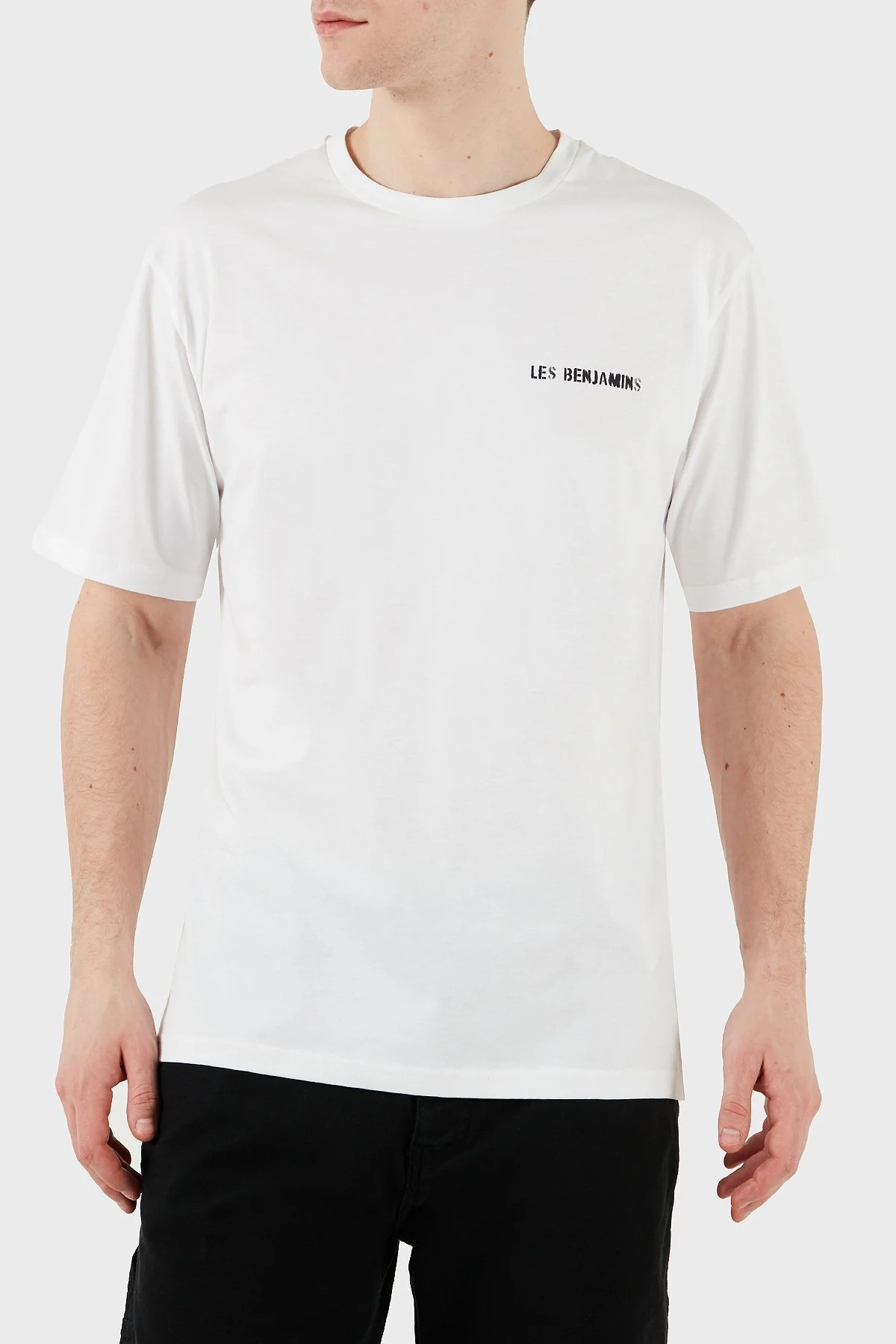 Les Benjamins Sırt Baskılı % 100 Pamuk Relaxed Fit Bisiklet Yaka Erkek T Shirt LB25SSUNLMUTS-037 BEYAZ - 10