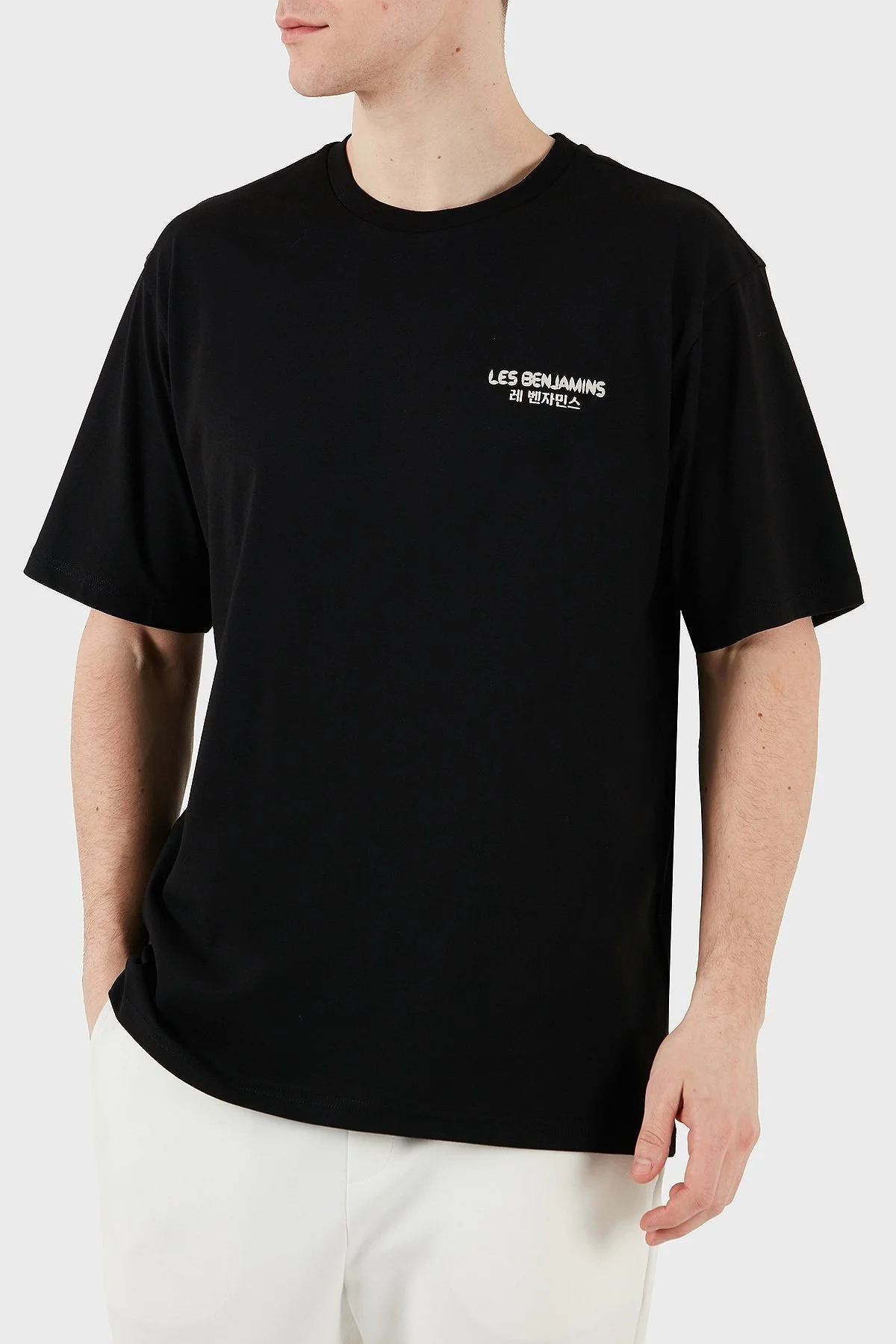 Les Benjamins Sırt Baskılı % 100 Pamuk Relaxed Fit Bisiklet Yaka Erkek T Shirt LB25SSUNLMUTS-038 SİYAH - 17