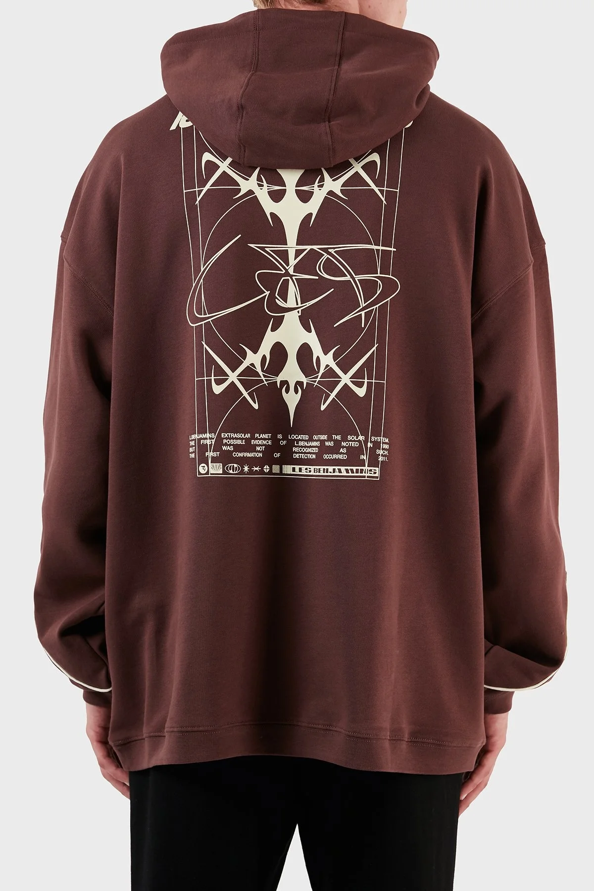 Les Benjamins Sırt Baskılı % 100 Pamuk Relaxed Fit Erkek Sweat LB23FWFRWMUHD-003 KAHVE - 1