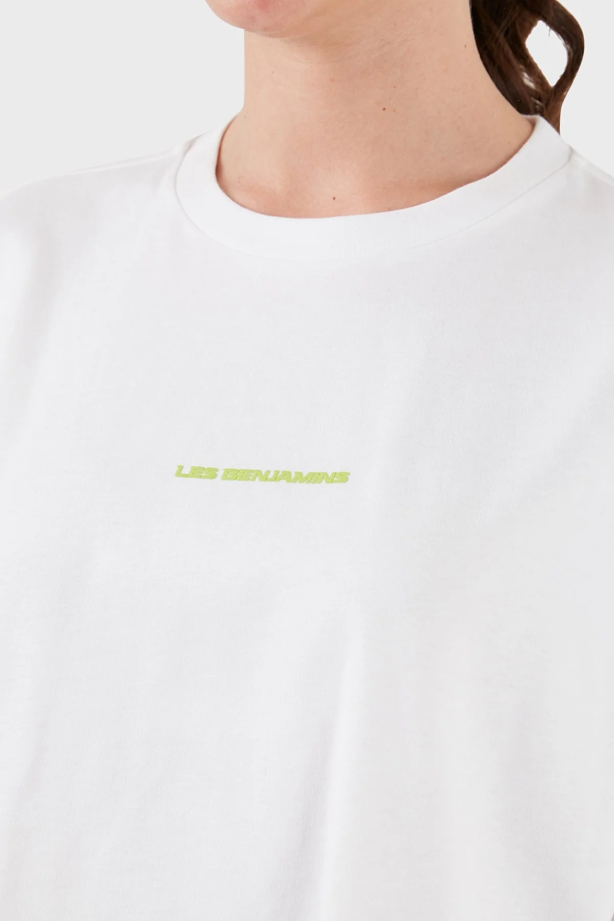 Les Benjamins Sırt Baskılı Bisiklet Yaka Pamuklu Oversize Bayan T Shirt LB24SSKISFUTS-022 BEYAZ - 10