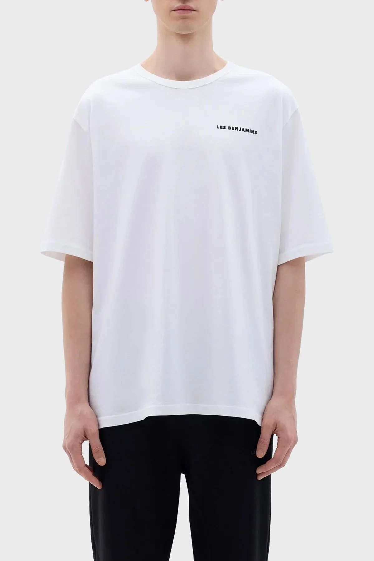 Les Benjamins Sırt Baskılı Bisiklet Yaka Relaxed Fit Erkek T Shirt LB23FWCLAMUTS-409 BEYAZ - 1