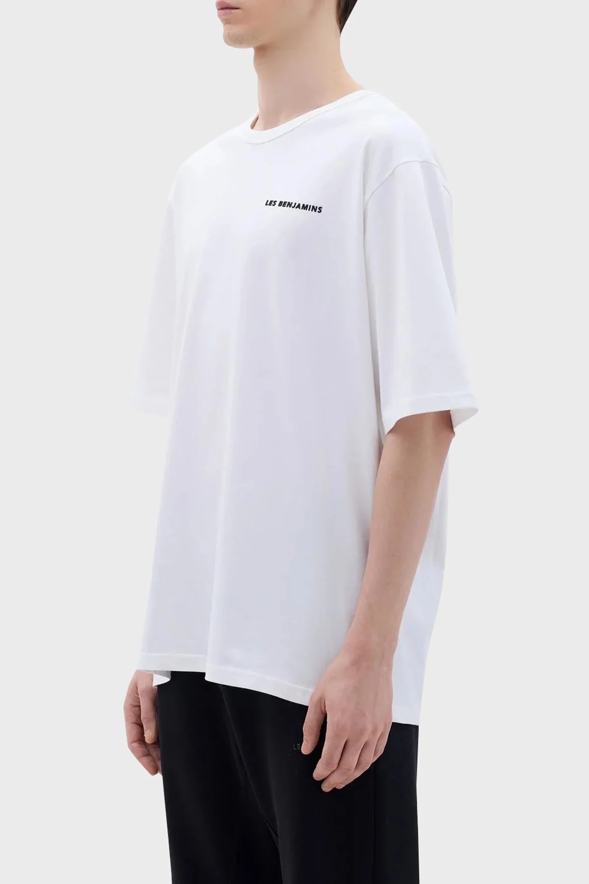 Les Benjamins Sırt Baskılı Bisiklet Yaka Relaxed Fit Erkek T Shirt LB23FWCLAMUTS-409 BEYAZ - 2