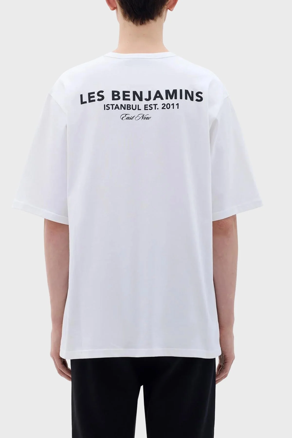 Les Benjamins Sırt Baskılı Bisiklet Yaka Relaxed Fit Erkek T Shirt LB23FWCLAMUTS-409 BEYAZ - 3