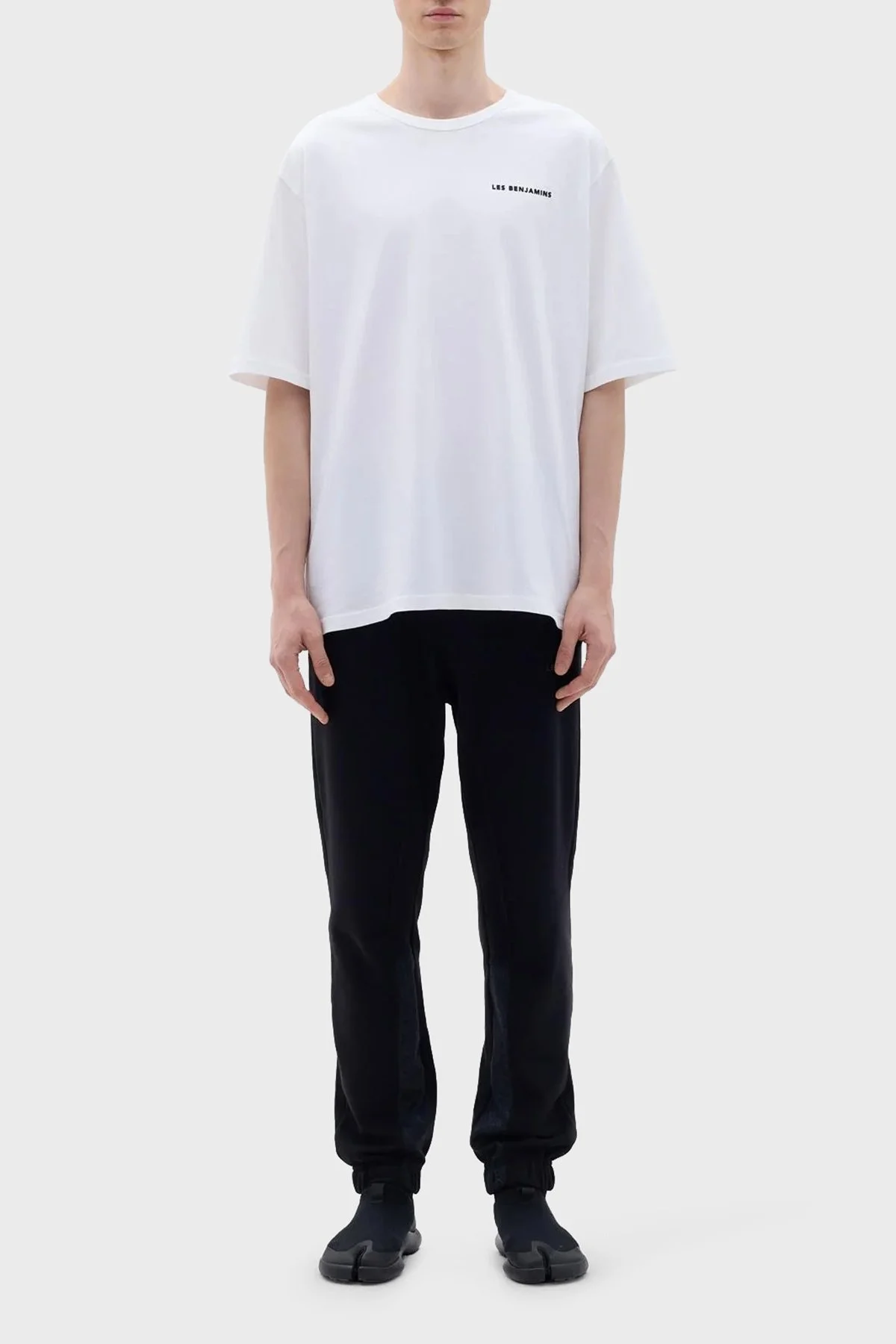 Les Benjamins Sırt Baskılı Bisiklet Yaka Relaxed Fit Erkek T Shirt LB23FWCLAMUTS-409 BEYAZ - 7