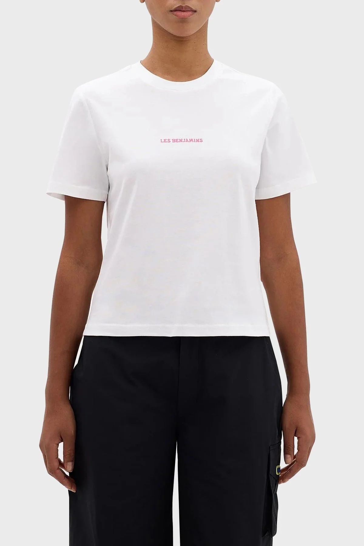 Les Benjamins Sırt Baskılı Pamuklu Bisiklet Yaka Regular Fit Bayan T Shirt LB24SSKISFUTS-023 BEYAZ - 2