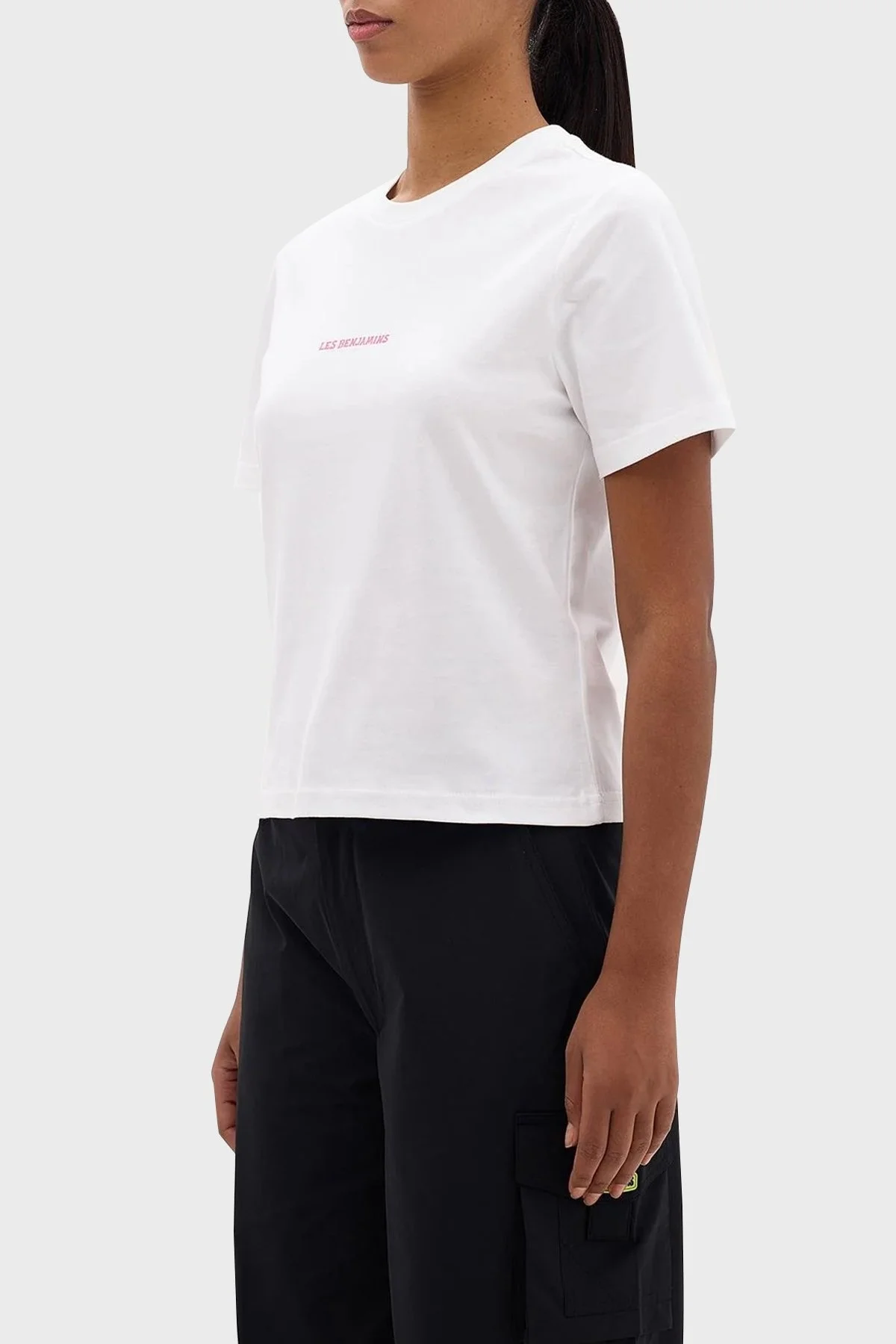 Les Benjamins Sırt Baskılı Pamuklu Bisiklet Yaka Regular Fit Bayan T Shirt LB24SSKISFUTS-023 BEYAZ - 3