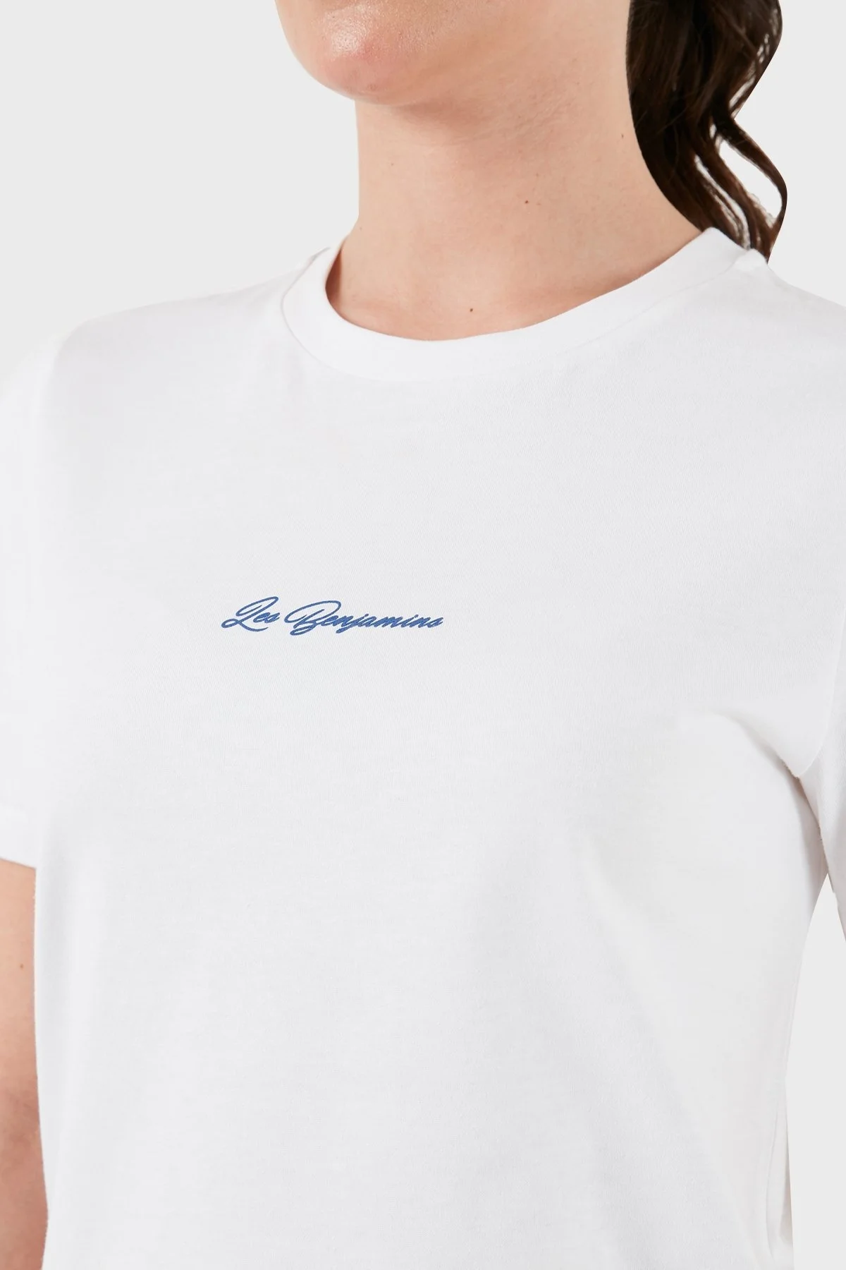 Les Benjamins Sırt Baskılı Pamuklu Bisiklet Yaka Regular Fit Bayan T Shirt LB24SSKISFUTS-024 BEYAZ - 6