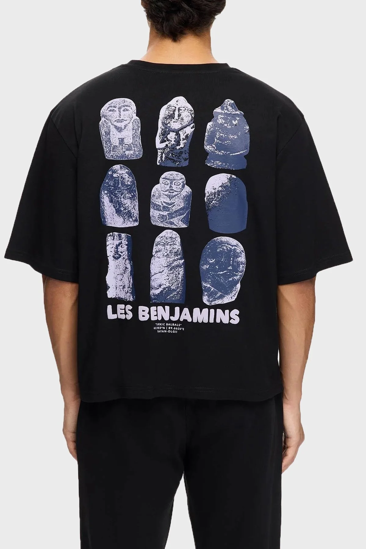 Les Benjamins Sırt Baskılı Pamuklu Oversize Fit Bisiklet Yaka Erkek T Shirt LB25FWTURMUOT-006 SİYAH - 3