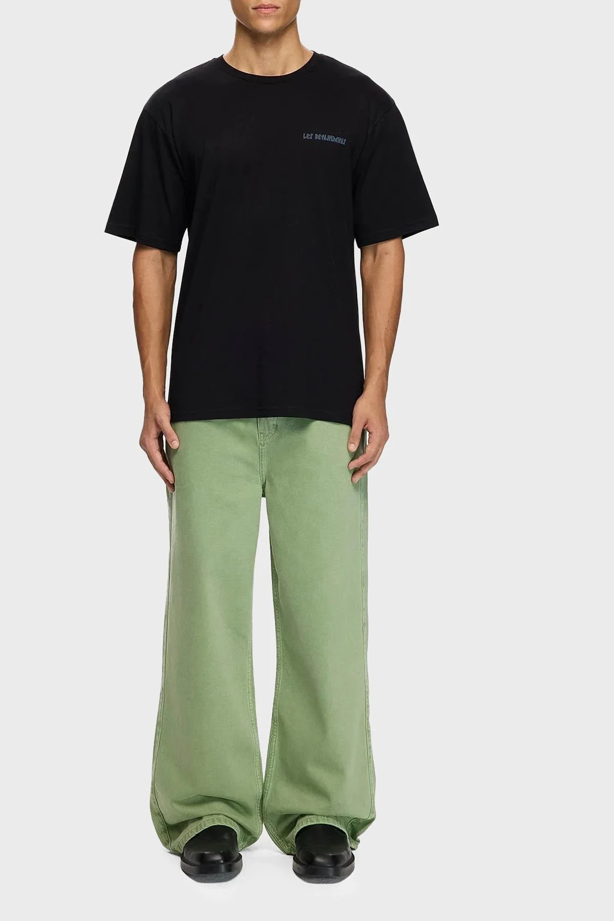 Les Benjamins Sırt Baskılı Pamuklu Relaxed Fit Bisiklet Yaka Erkek T Shirt LB25FWTURMUTS-002 SİYAH - 2