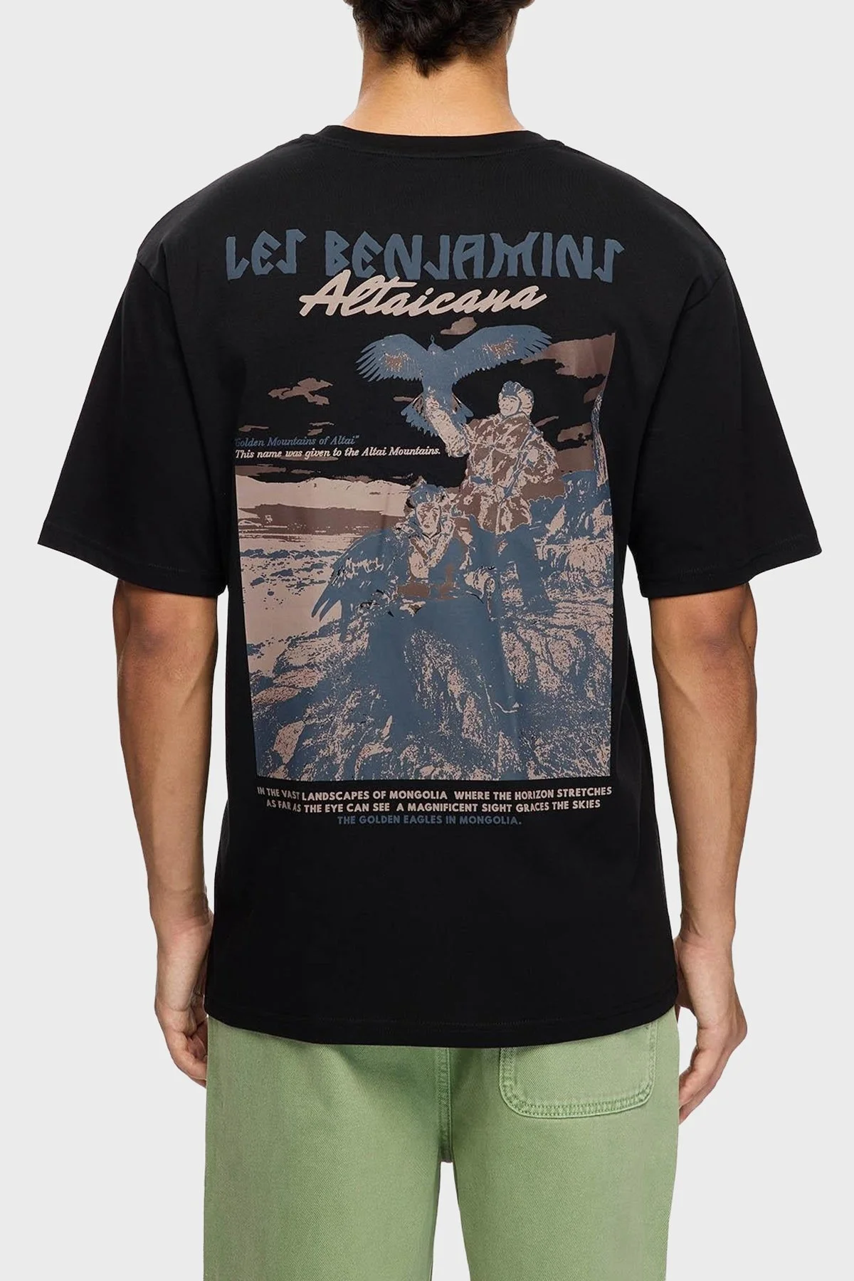 Les Benjamins Sırt Baskılı Pamuklu Relaxed Fit Bisiklet Yaka Erkek T Shirt LB25FWTURMUTS-002 SİYAH - 3