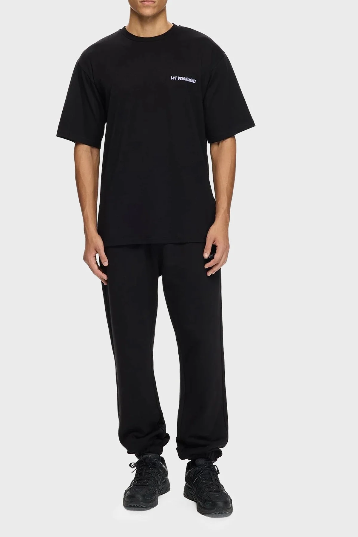 Les Benjamins Sırt Baskılı Pamuklu Relaxed Fit Bisiklet Yaka Erkek T Shirt LB25FWTURMUTS-004 SİYAH - 2