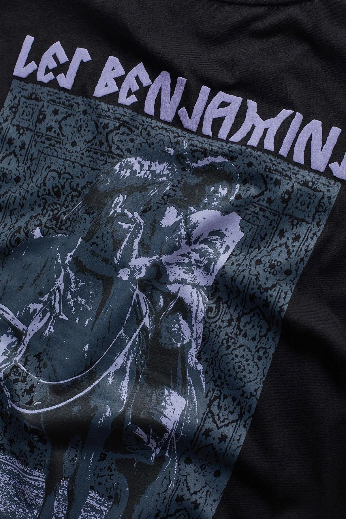 Les Benjamins Sırt Baskılı Pamuklu Relaxed Fit Bisiklet Yaka Erkek T Shirt LB25FWTURMUTS-004 SİYAH - 5