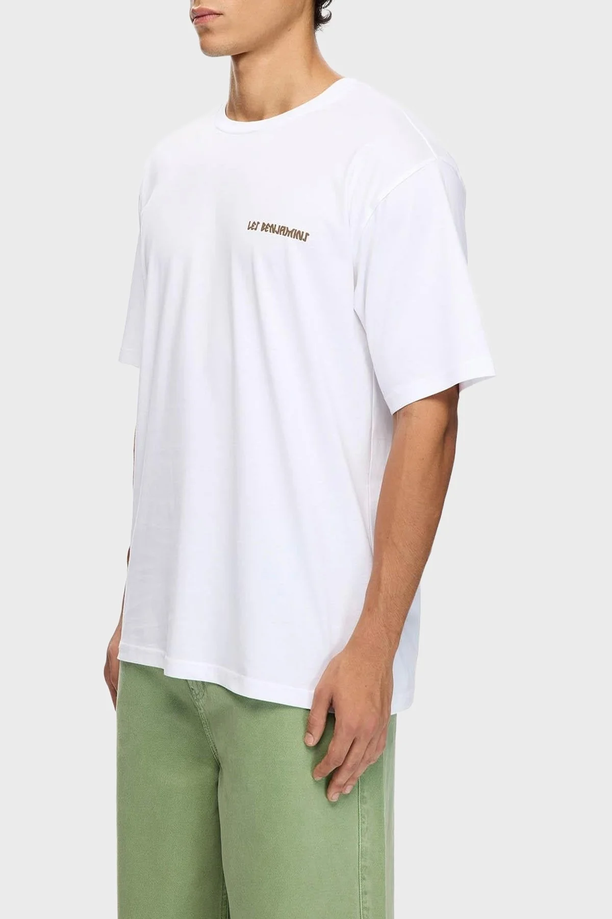 Les Benjamins Sırt Baskılı Pamuklu Relaxed Fit Bisiklet Yaka Erkek T Shirt LB25FWTURMUTS-006 BEYAZ - 1