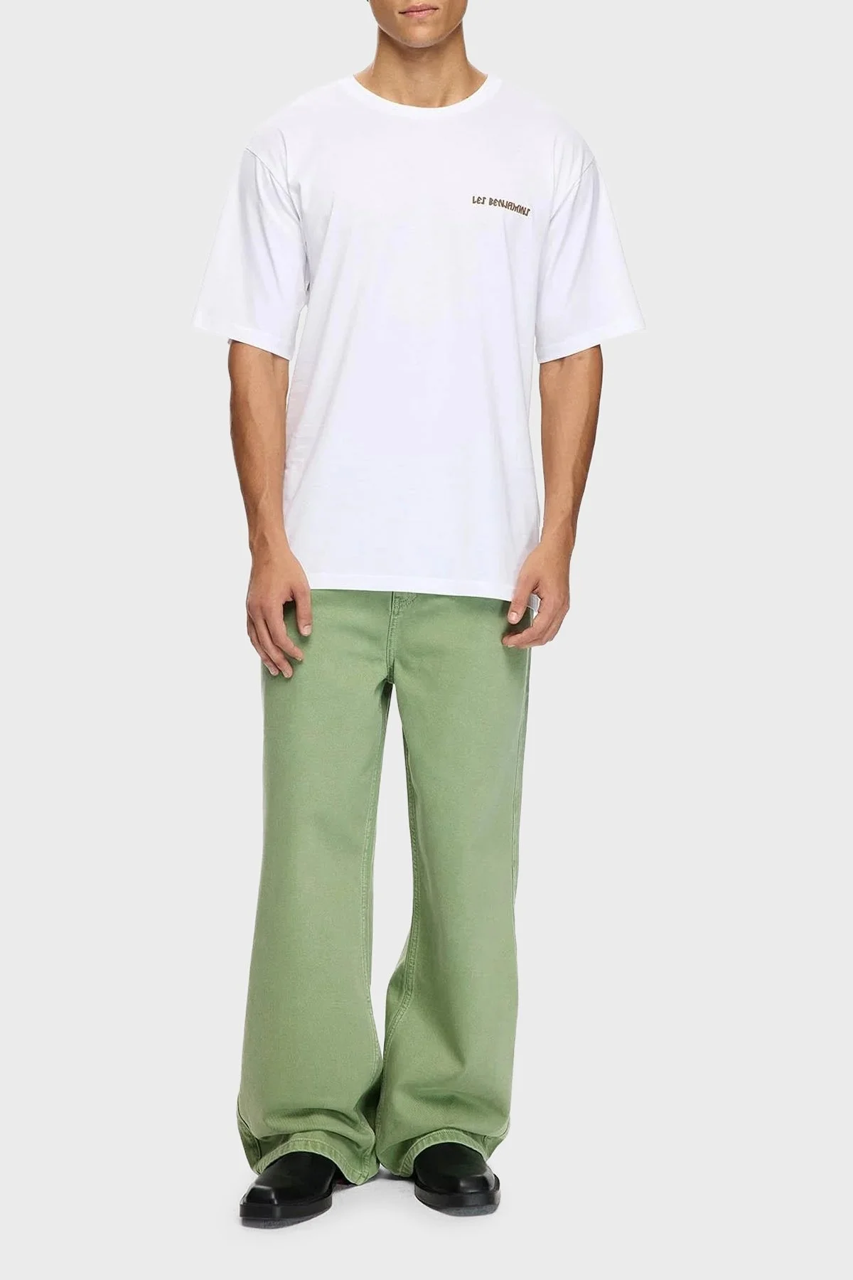 Les Benjamins Sırt Baskılı Pamuklu Relaxed Fit Bisiklet Yaka Erkek T Shirt LB25FWTURMUTS-006 BEYAZ - 2