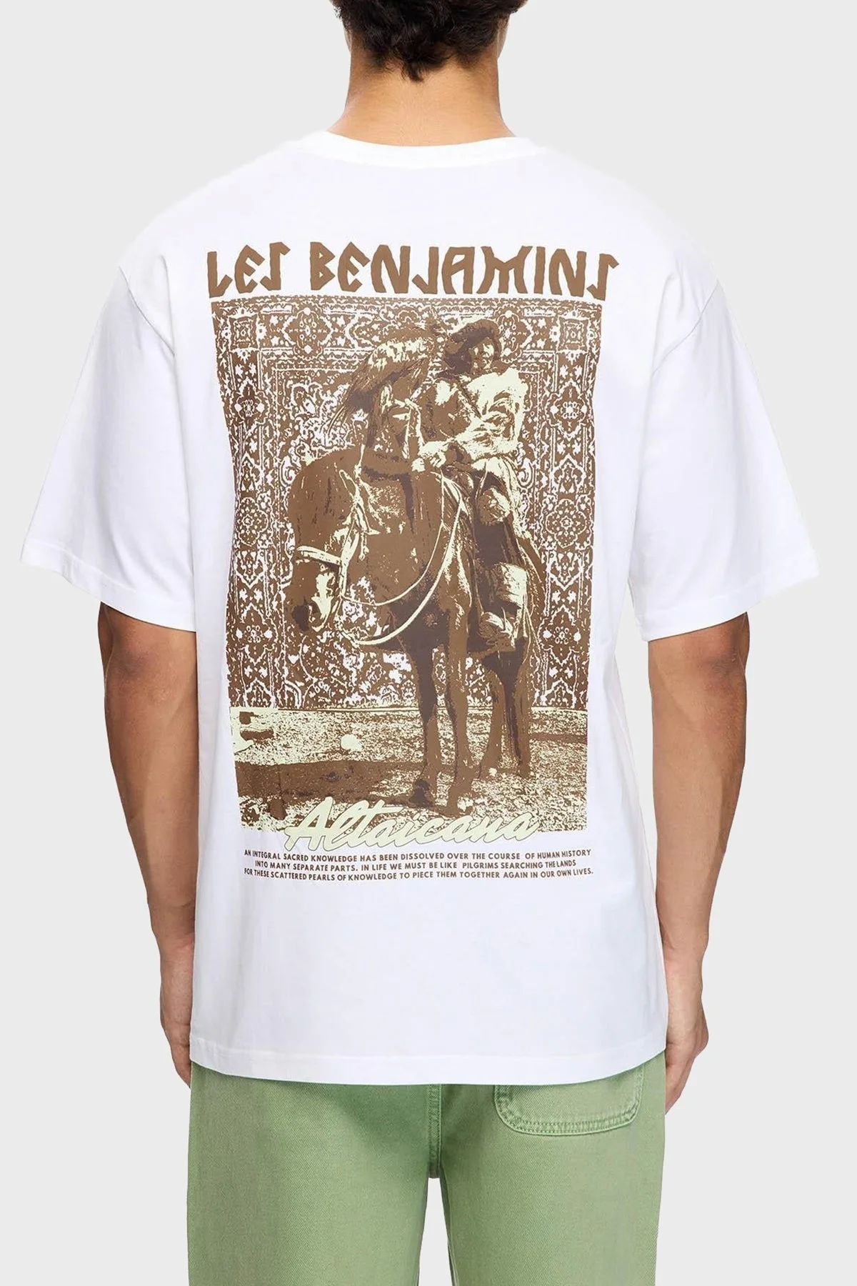 Les Benjamins Sırt Baskılı Pamuklu Relaxed Fit Bisiklet Yaka Erkek T Shirt LB25FWTURMUTS-006 BEYAZ - 3