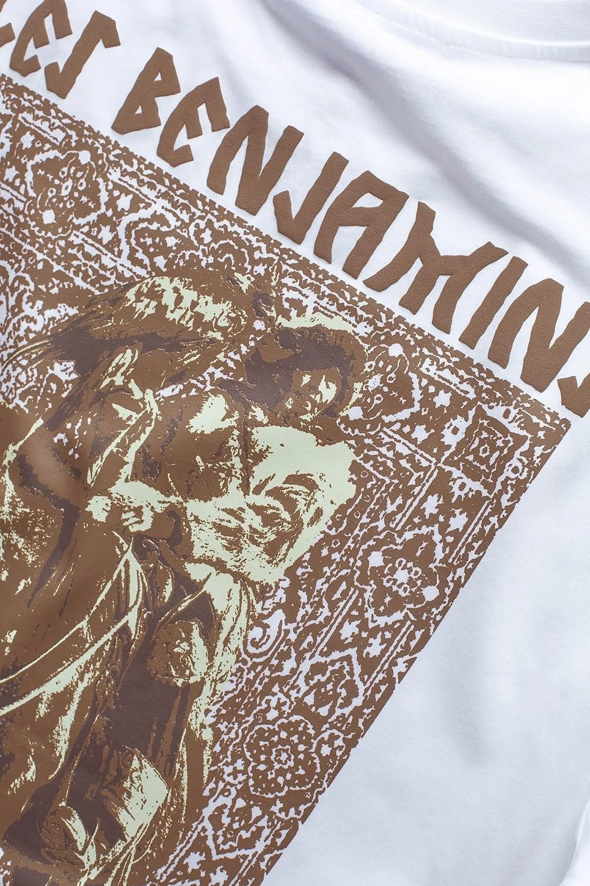 Les Benjamins Sırt Baskılı Pamuklu Relaxed Fit Bisiklet Yaka Erkek T Shirt LB25FWTURMUTS-006 BEYAZ - 5