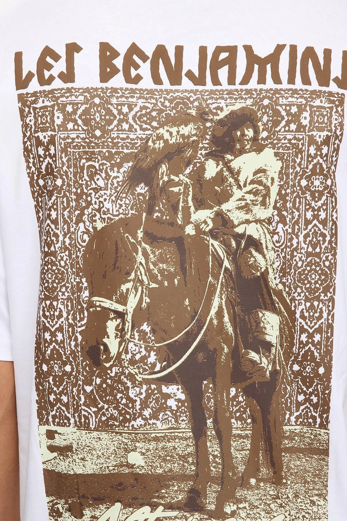 Les Benjamins Sırt Baskılı Pamuklu Relaxed Fit Bisiklet Yaka Erkek T Shirt LB25FWTURMUTS-006 BEYAZ - 6