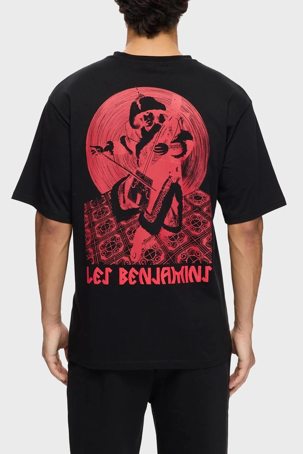 Les Benjamins Sırt Baskılı Pamuklu Relaxed Fit Bisiklet Yaka Erkek T Shirt LB25FWTURMUTS-025 SİYAH - 3