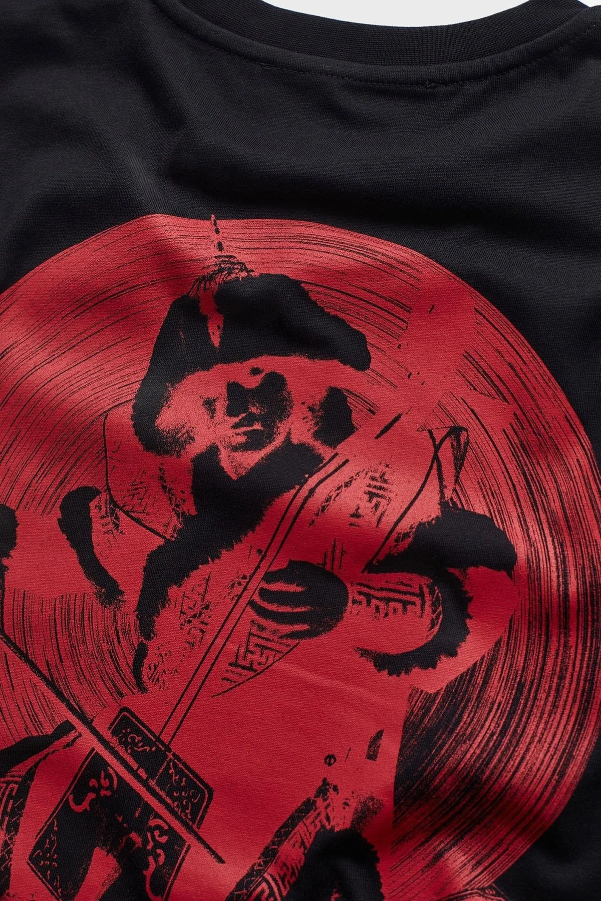 Les Benjamins Sırt Baskılı Pamuklu Relaxed Fit Bisiklet Yaka Erkek T Shirt LB25FWTURMUTS-025 SİYAH - 5