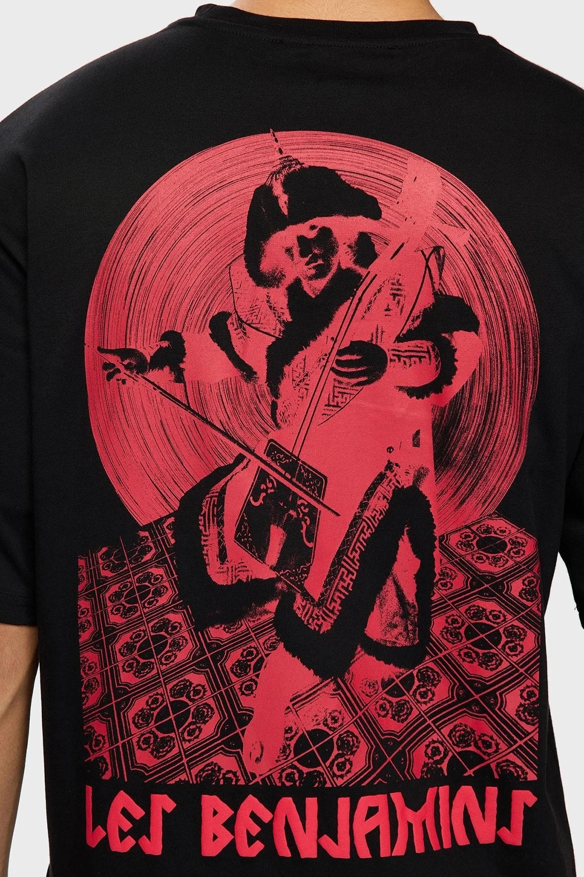 Les Benjamins Sırt Baskılı Pamuklu Relaxed Fit Bisiklet Yaka Erkek T Shirt LB25FWTURMUTS-025 SİYAH - 7